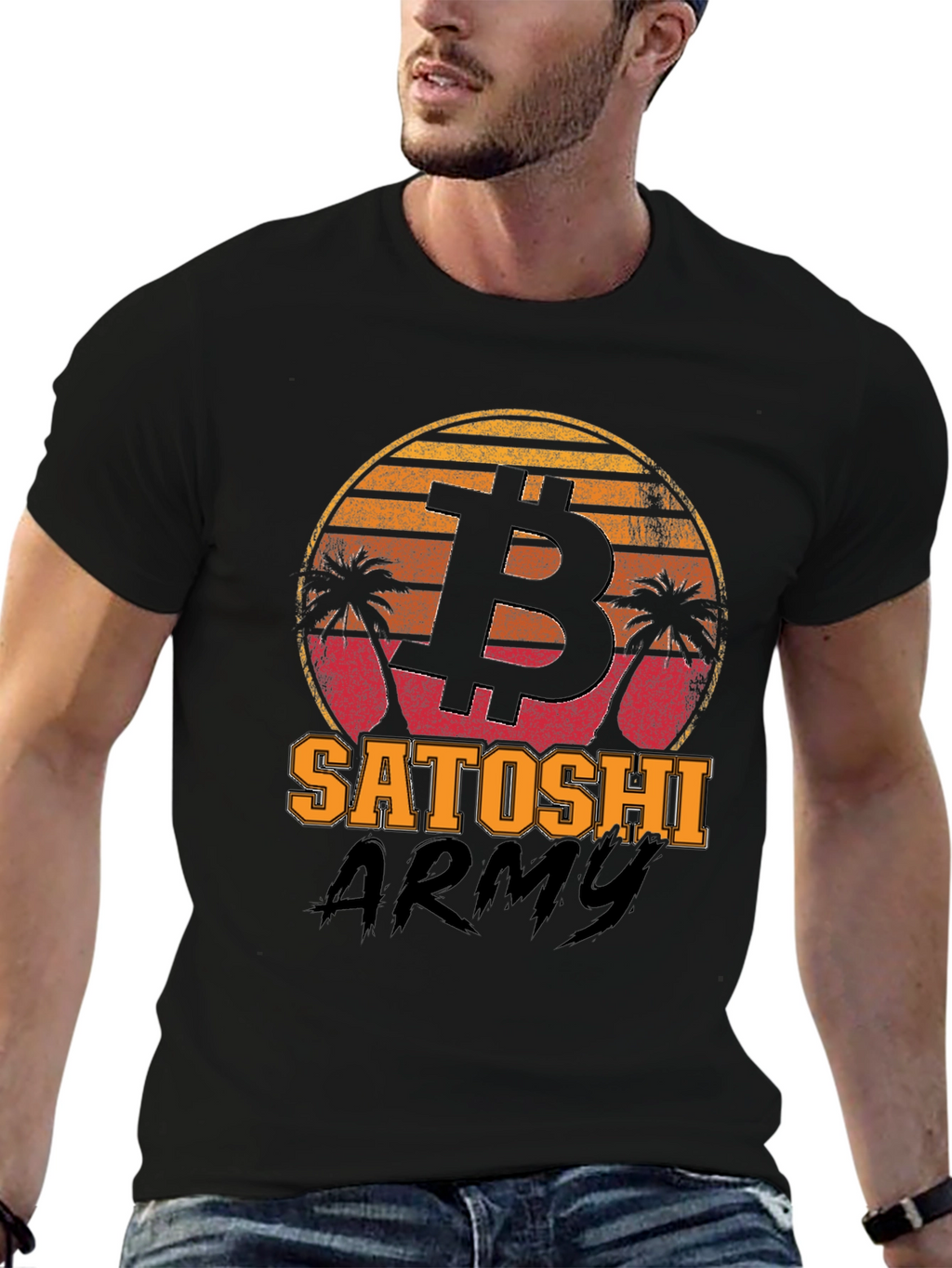 Bitcoin Satoshi Army Black Graphic Tee
