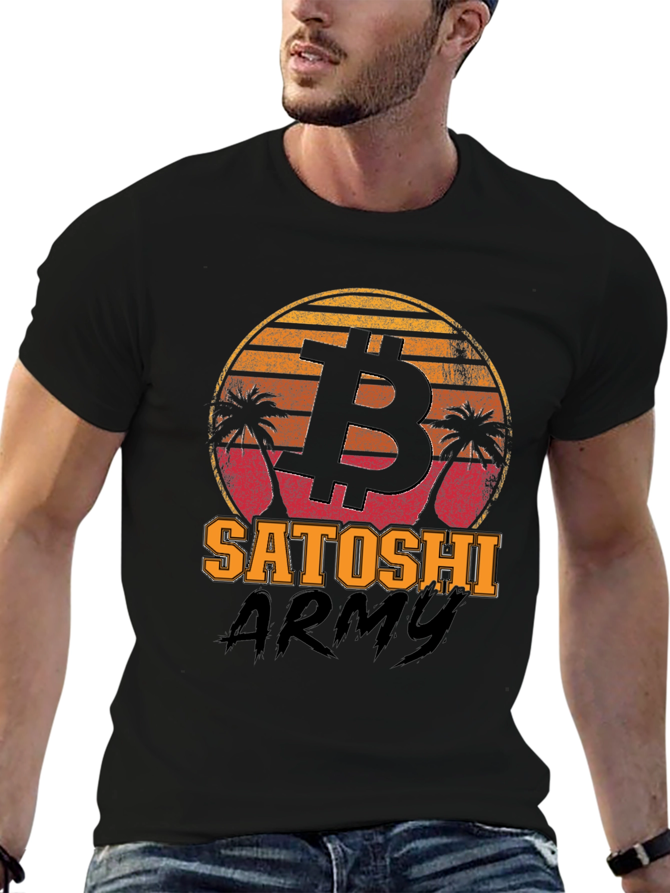 Bitcoin Satoshi Army Black Graphic Tee