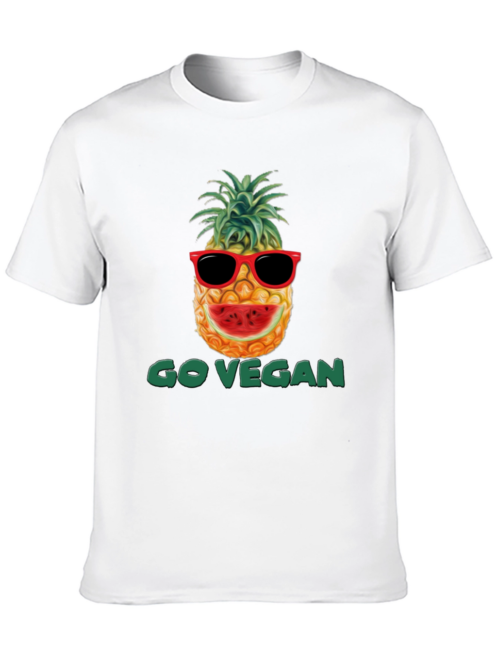 Go Vegan Pineapple Graphic T-Shirt