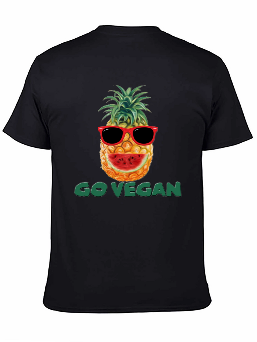 Go Vegan Pineapple Graphic T-Shirt