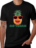 Go Vegan Pineapple Graphic T-Shirt