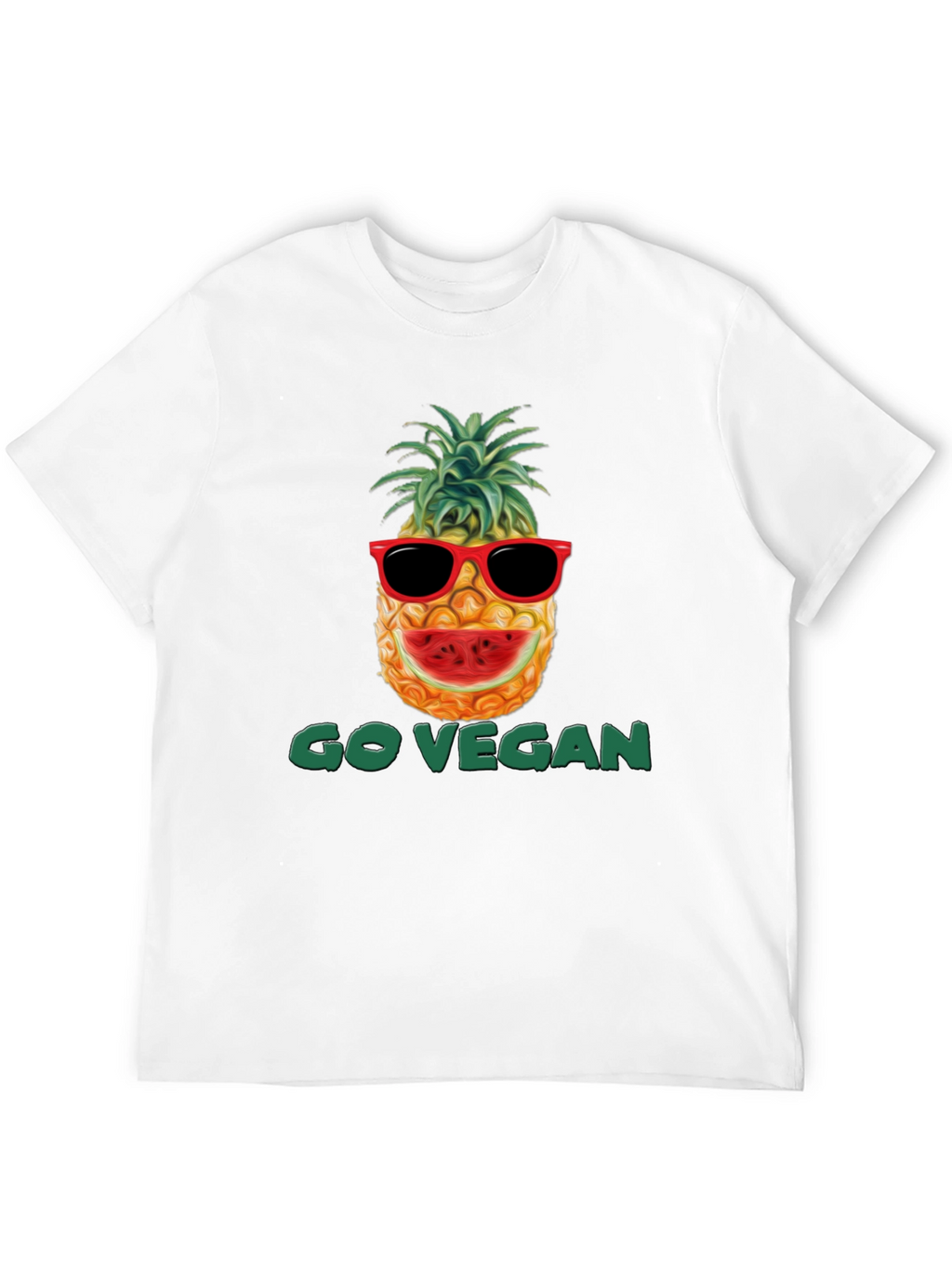 Go Vegan Pineapple Graphic T-Shirt
