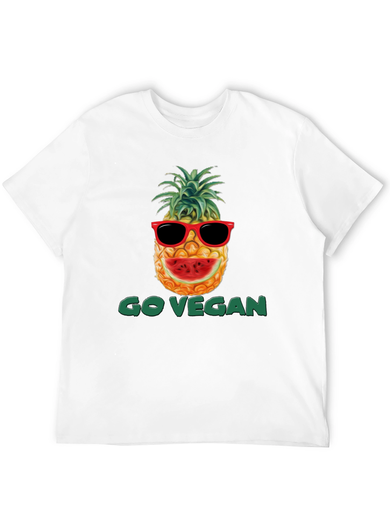 Go Vegan Pineapple Graphic T-Shirt