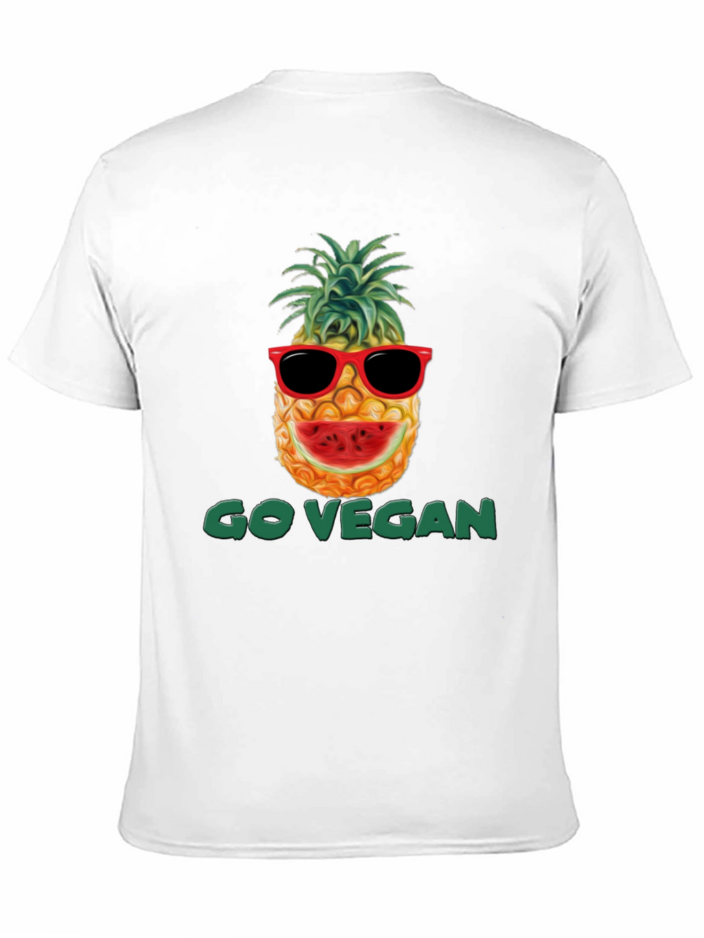 Go Vegan Pineapple Graphic T-Shirt