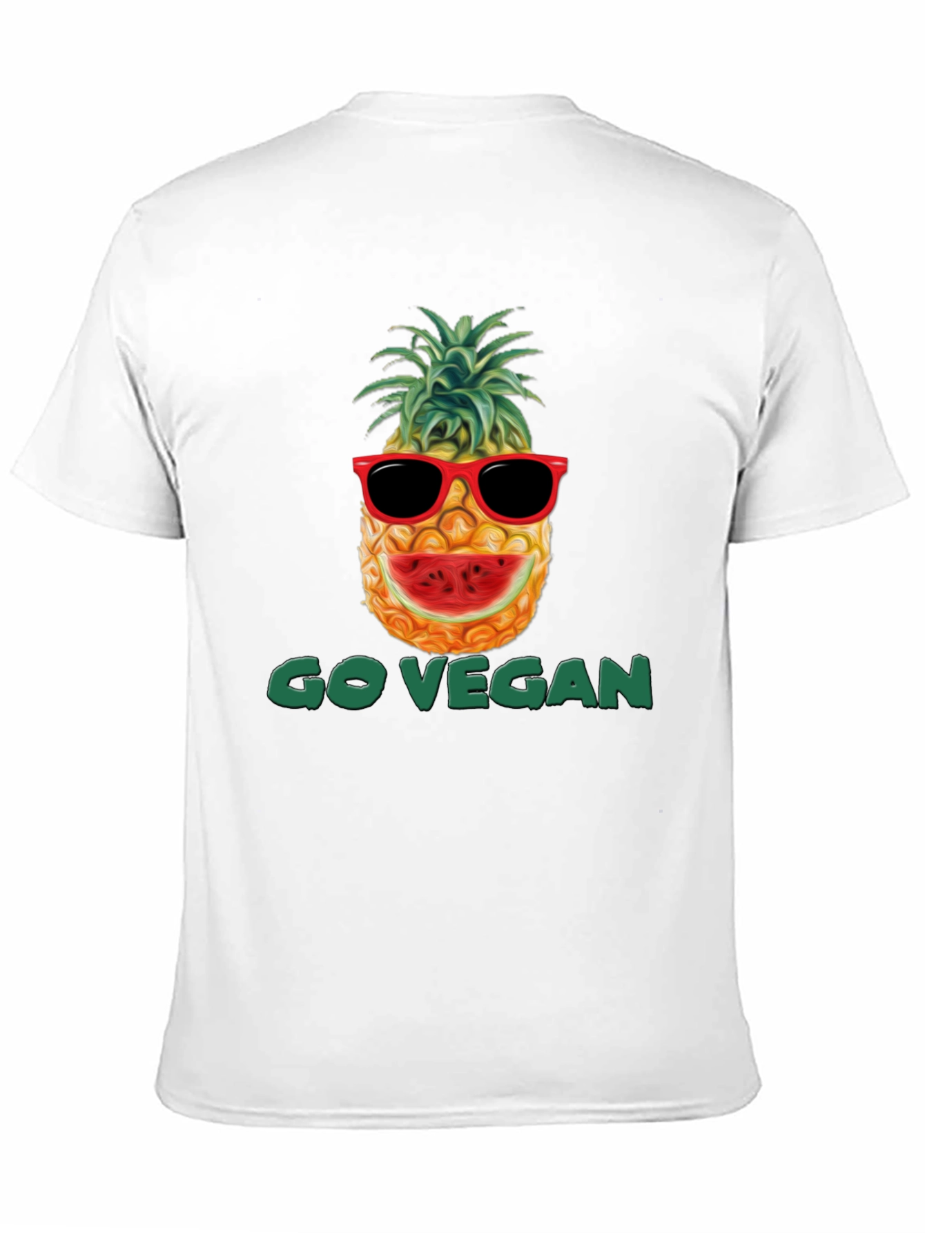 Go Vegan Pineapple Graphic T-Shirt