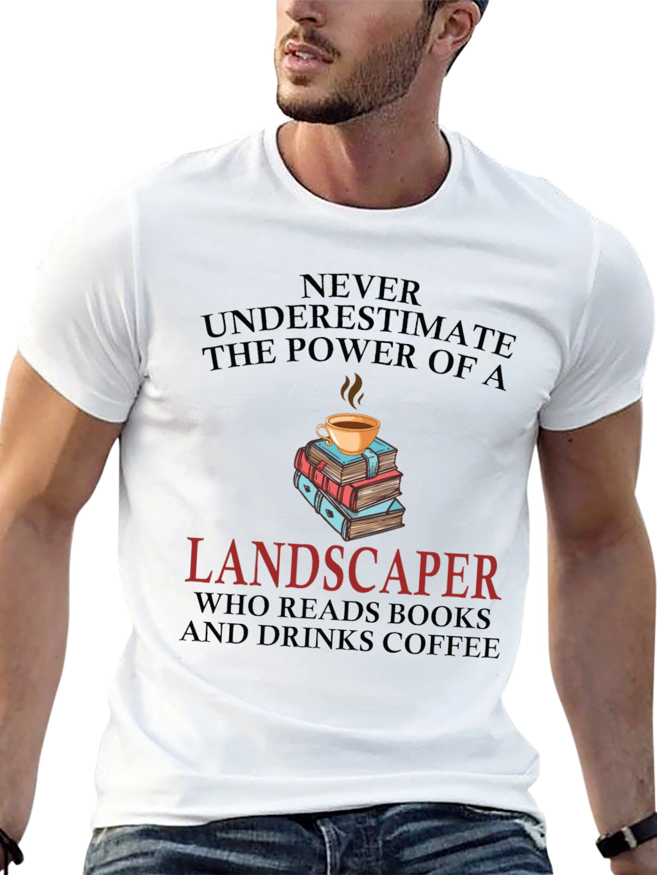 Landscaper Book & Coffee Lover T-Shirt