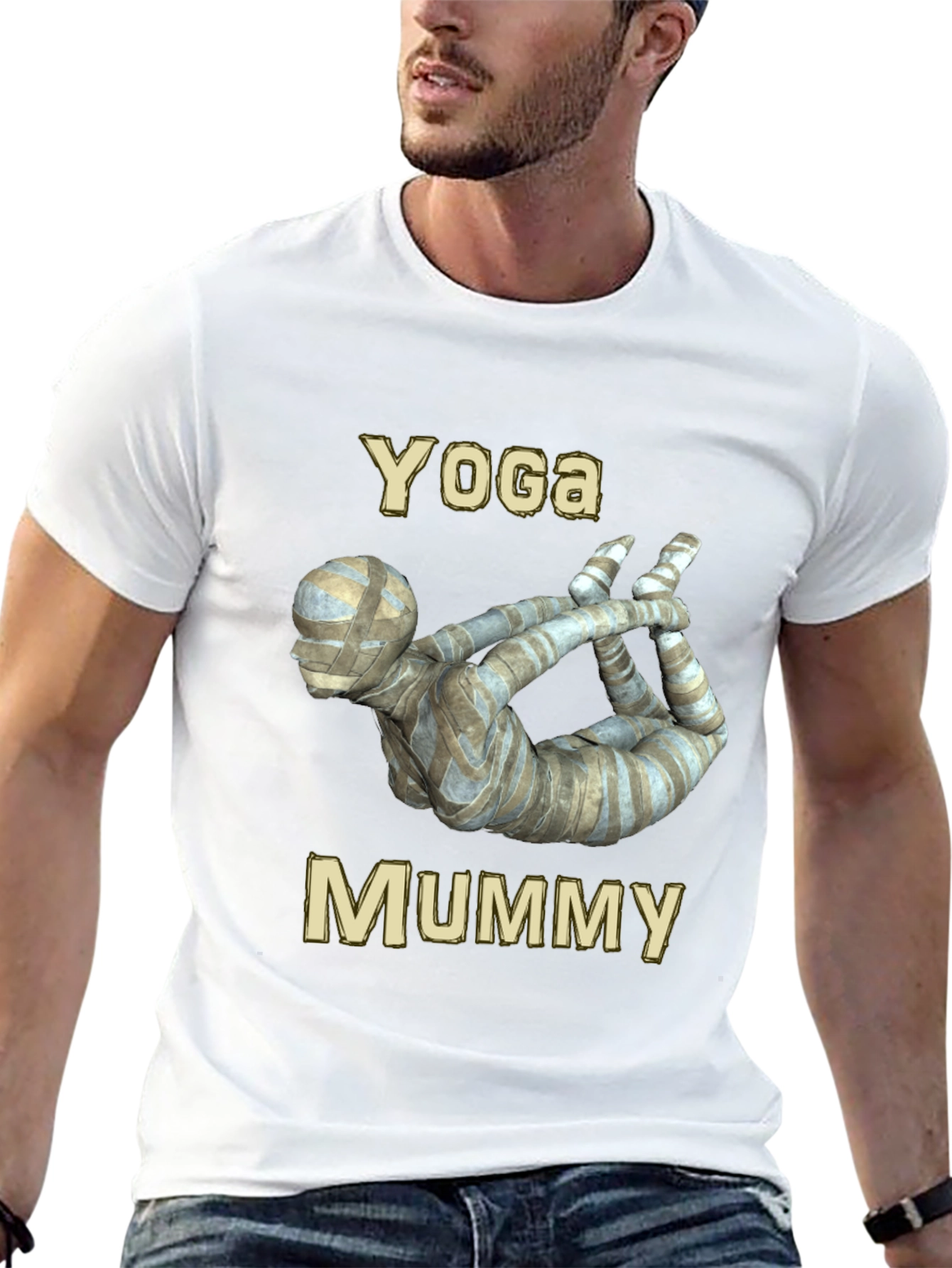 Yoga Mummy Graphic Tee - Funny Halloween Shirt