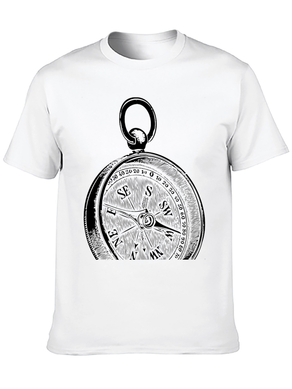 Compass Graphic Print Black T-Shirt
