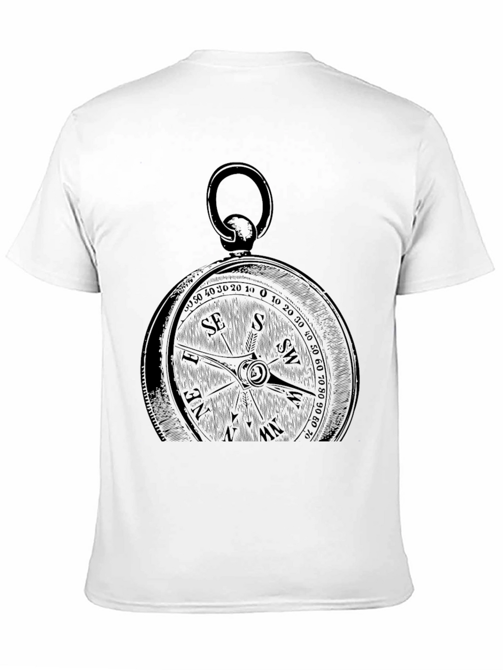 Compass Graphic Print Black T-Shirt
