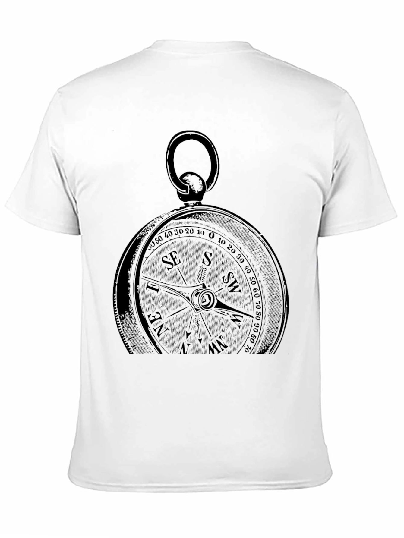 Compass Graphic Print Black T-Shirt