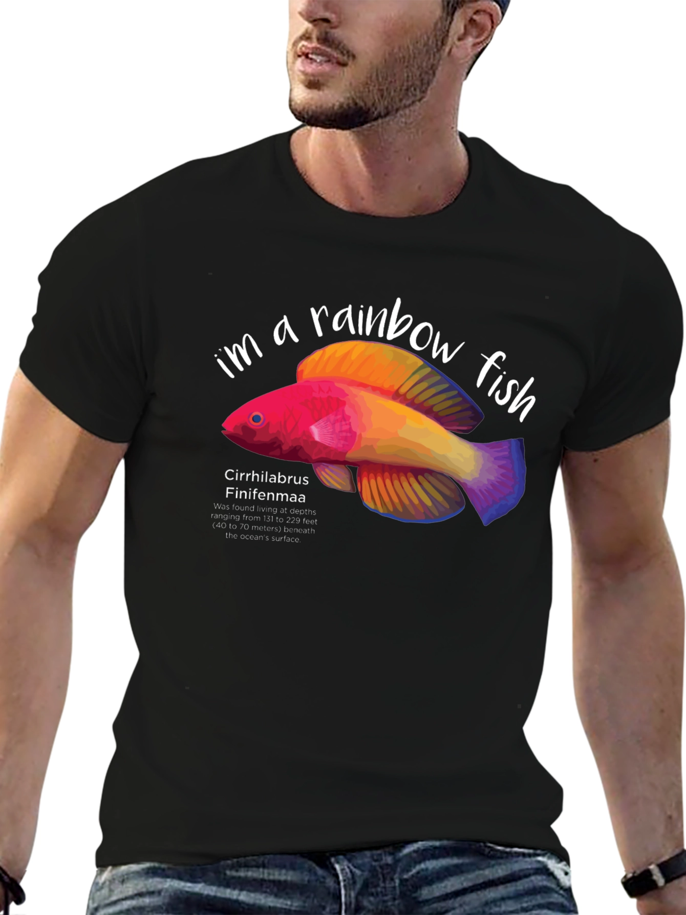 Rainbow Fish Graphic T-Shirt - Marine Life Tee