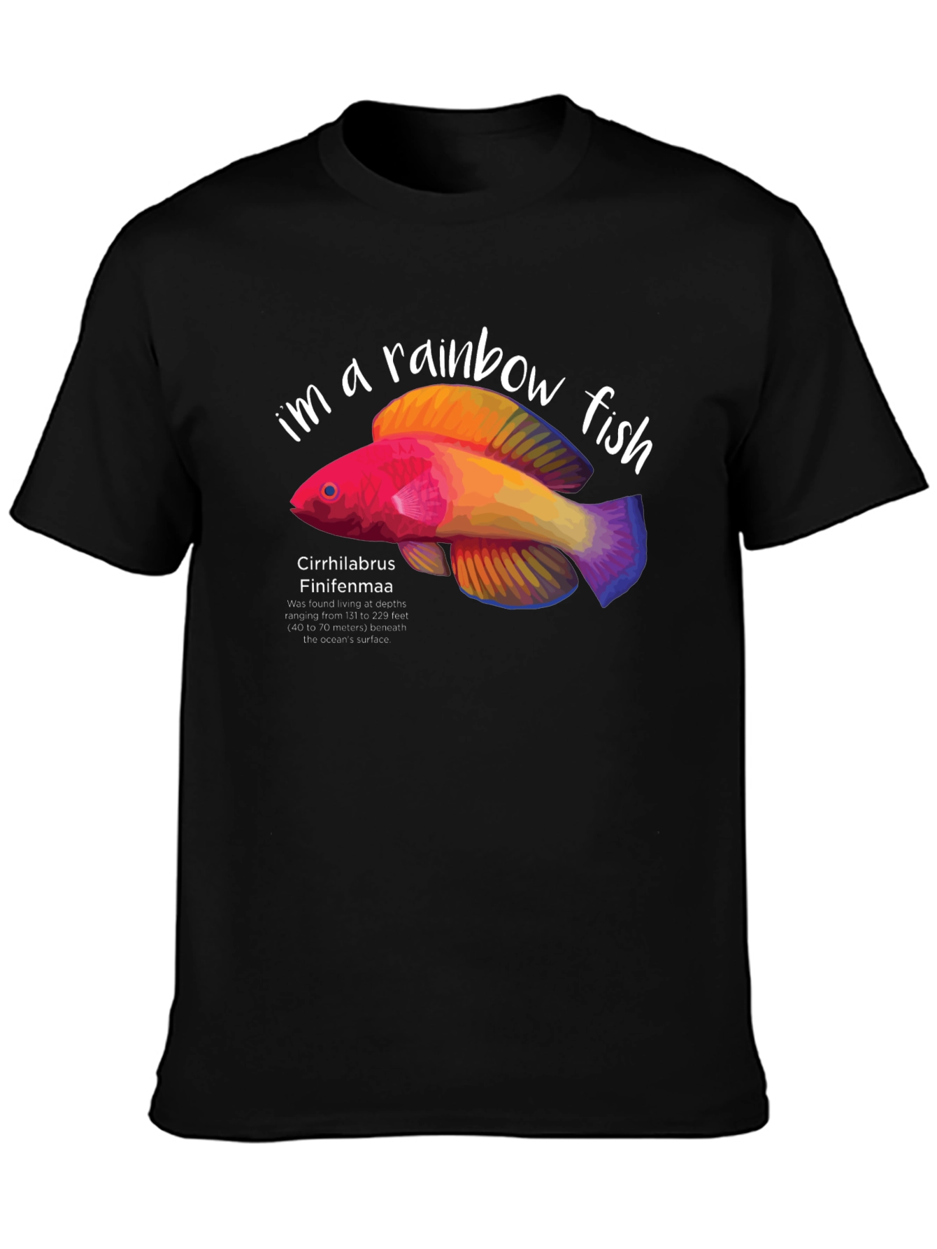 Rainbow Fish Graphic T-Shirt - Marine Life Tee