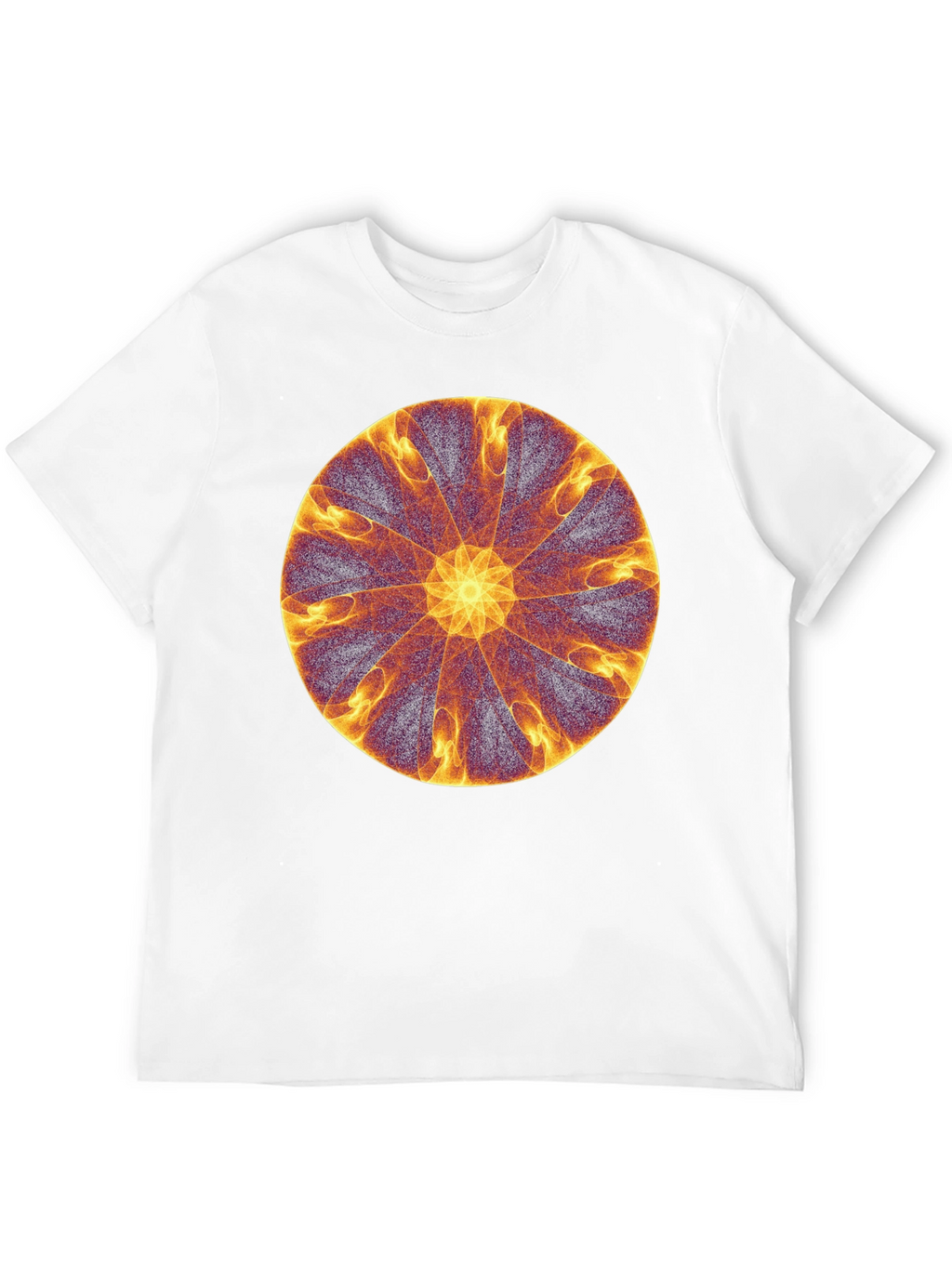 Abstract Fire Mandala Graphic Tee - Black