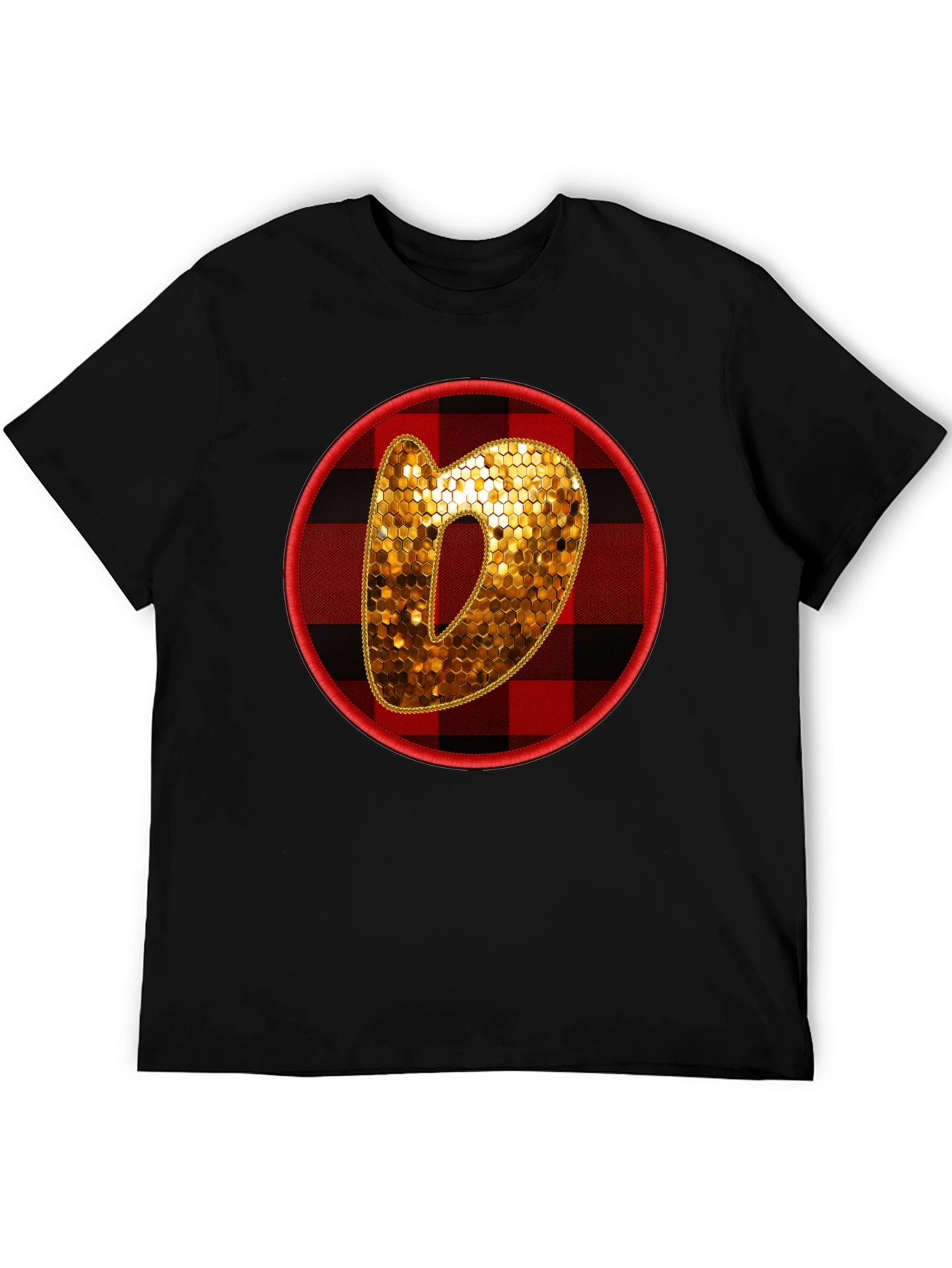 Plaid Circle Letter O Graphic Tee