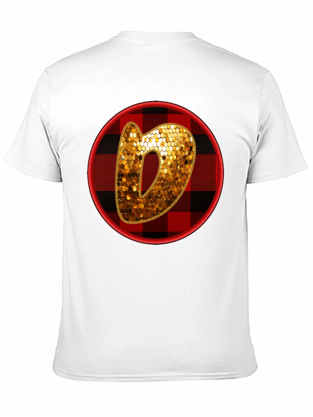 Plaid Circle Letter O Graphic Tee