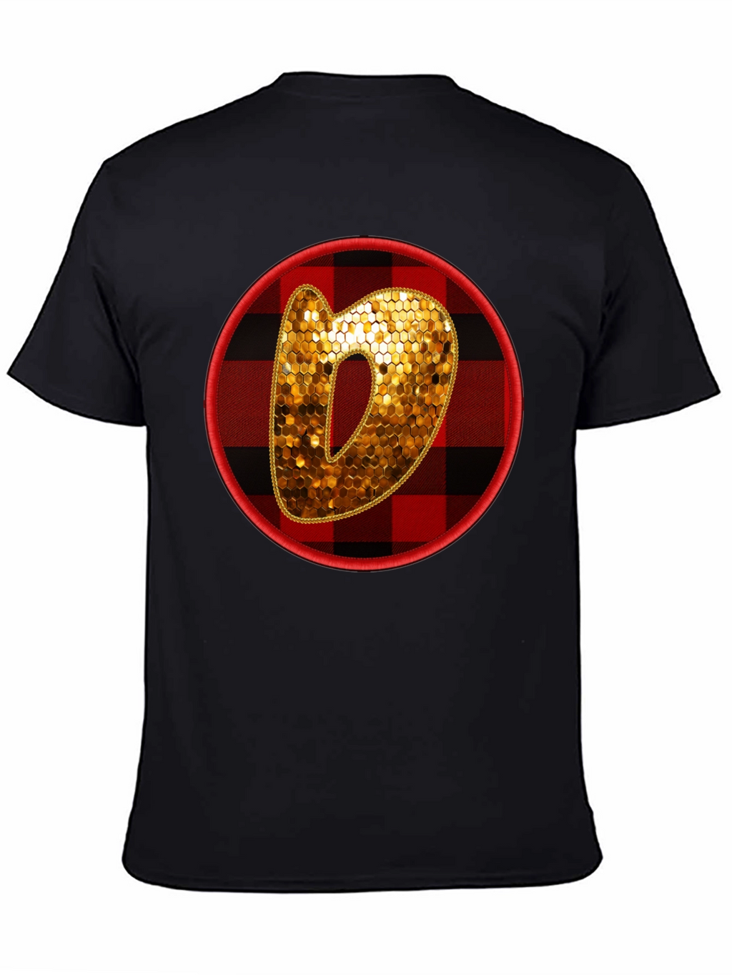 Plaid Circle Letter O Graphic Tee