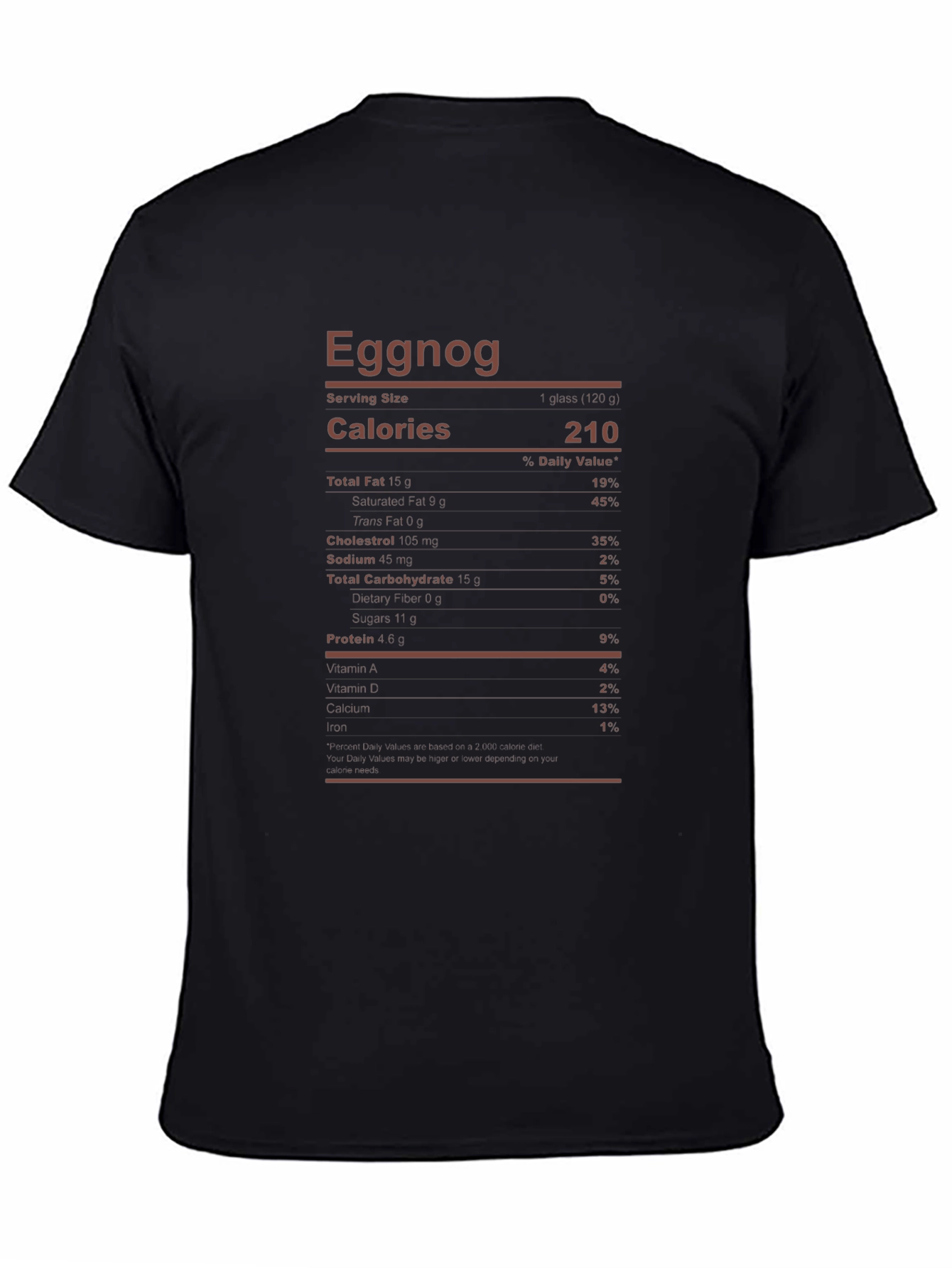 Eggnog Nutrition Facts Graphic Tee