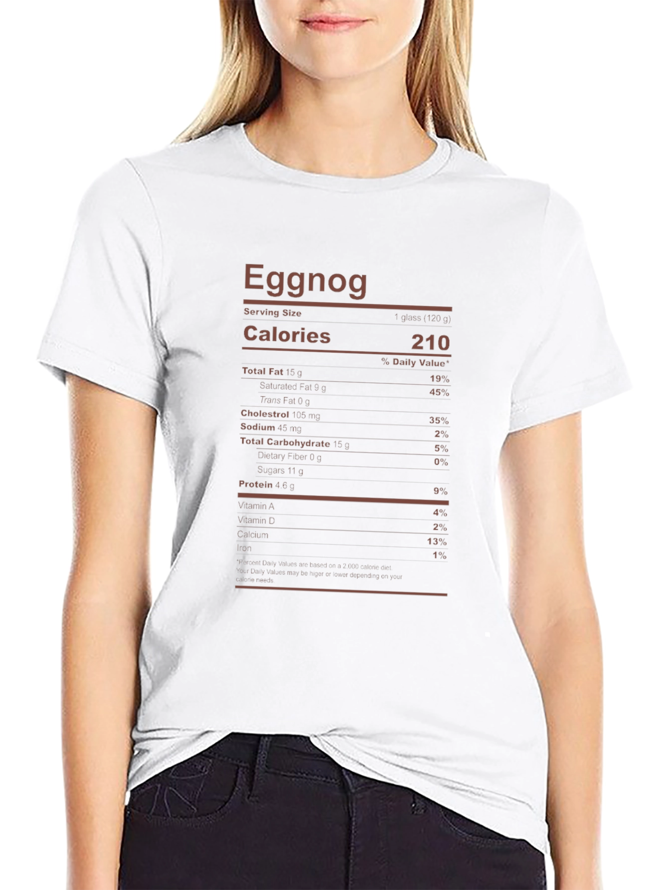 Eggnog Nutrition Facts Graphic Tee