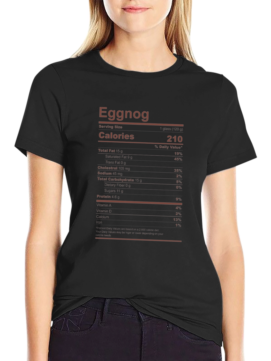 Eggnog Nutrition Facts Graphic Tee