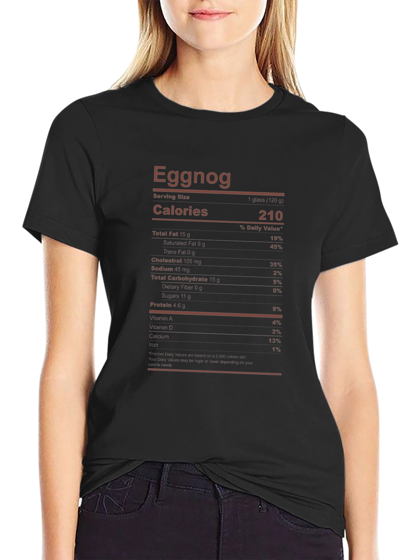 Eggnog Nutrition Facts Graphic Tee