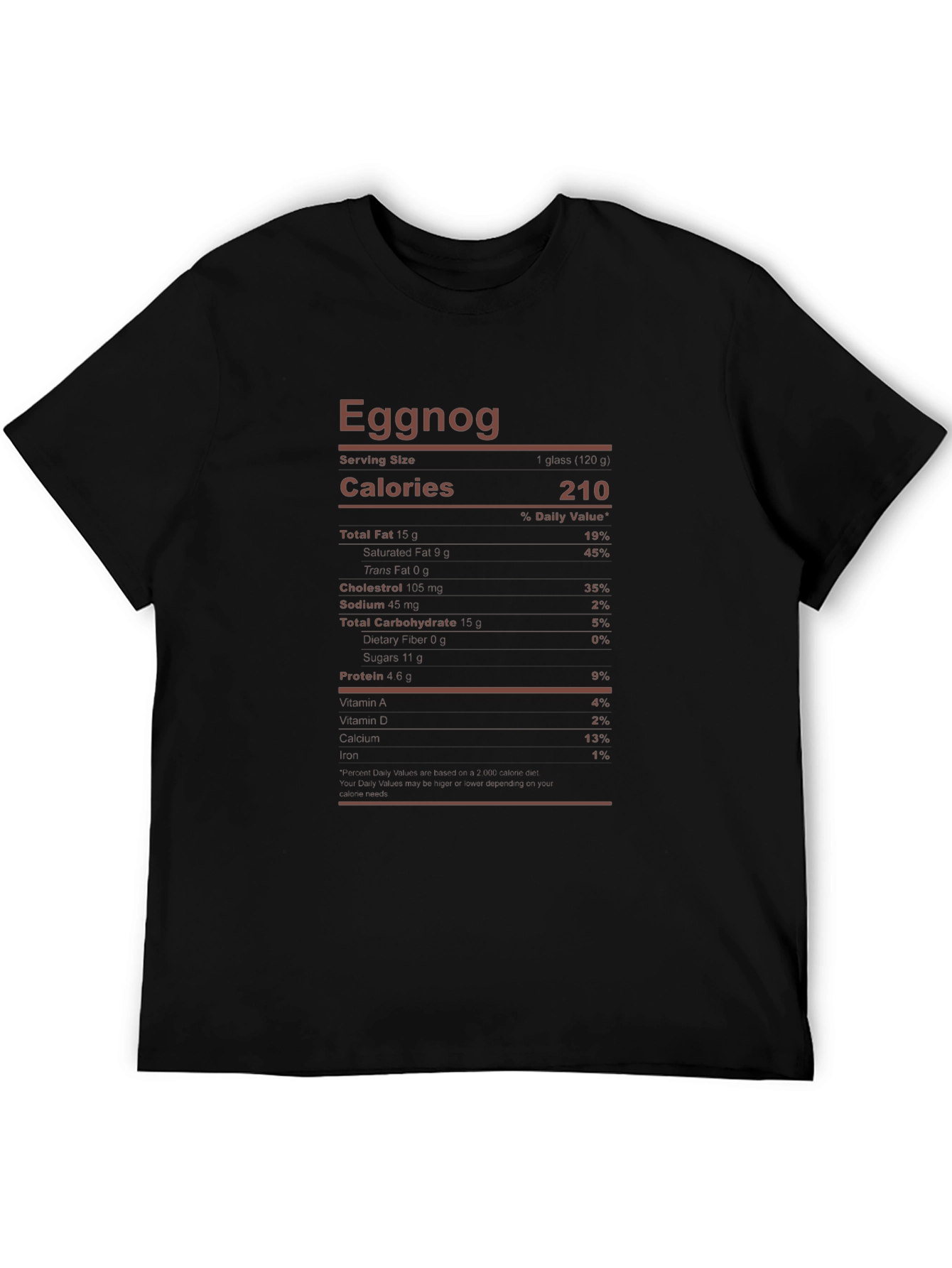 Eggnog Nutrition Facts Graphic Tee