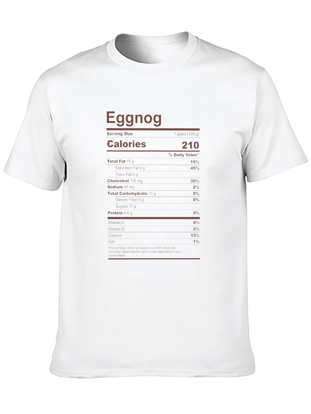 Eggnog Nutrition Facts Graphic Tee