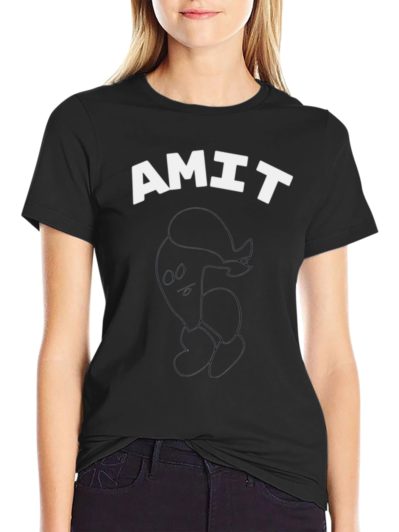 Mens Black AMIT Graphic T-Shirt