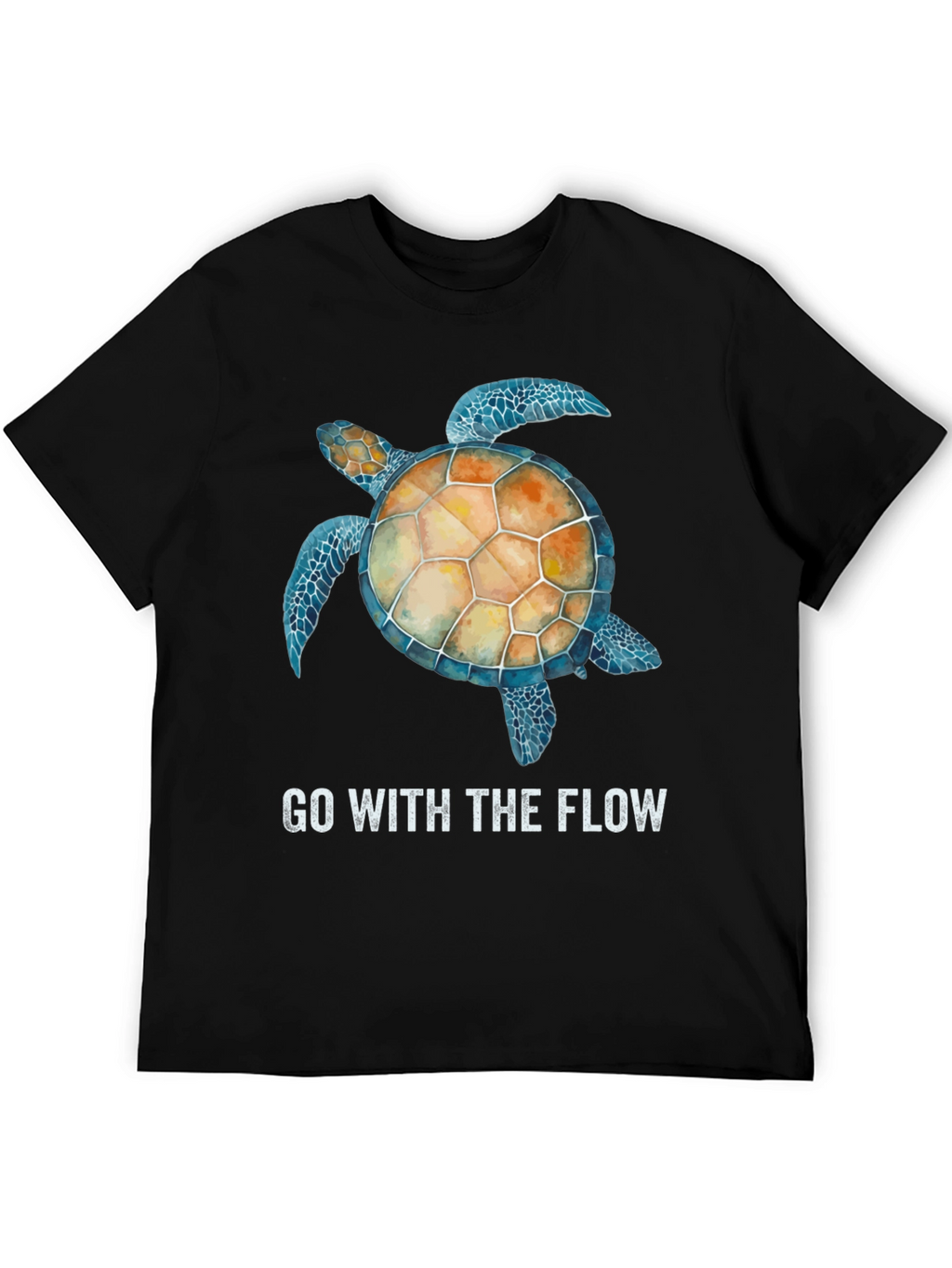 Go With The Flow Turtle Graphic T-Shirt
