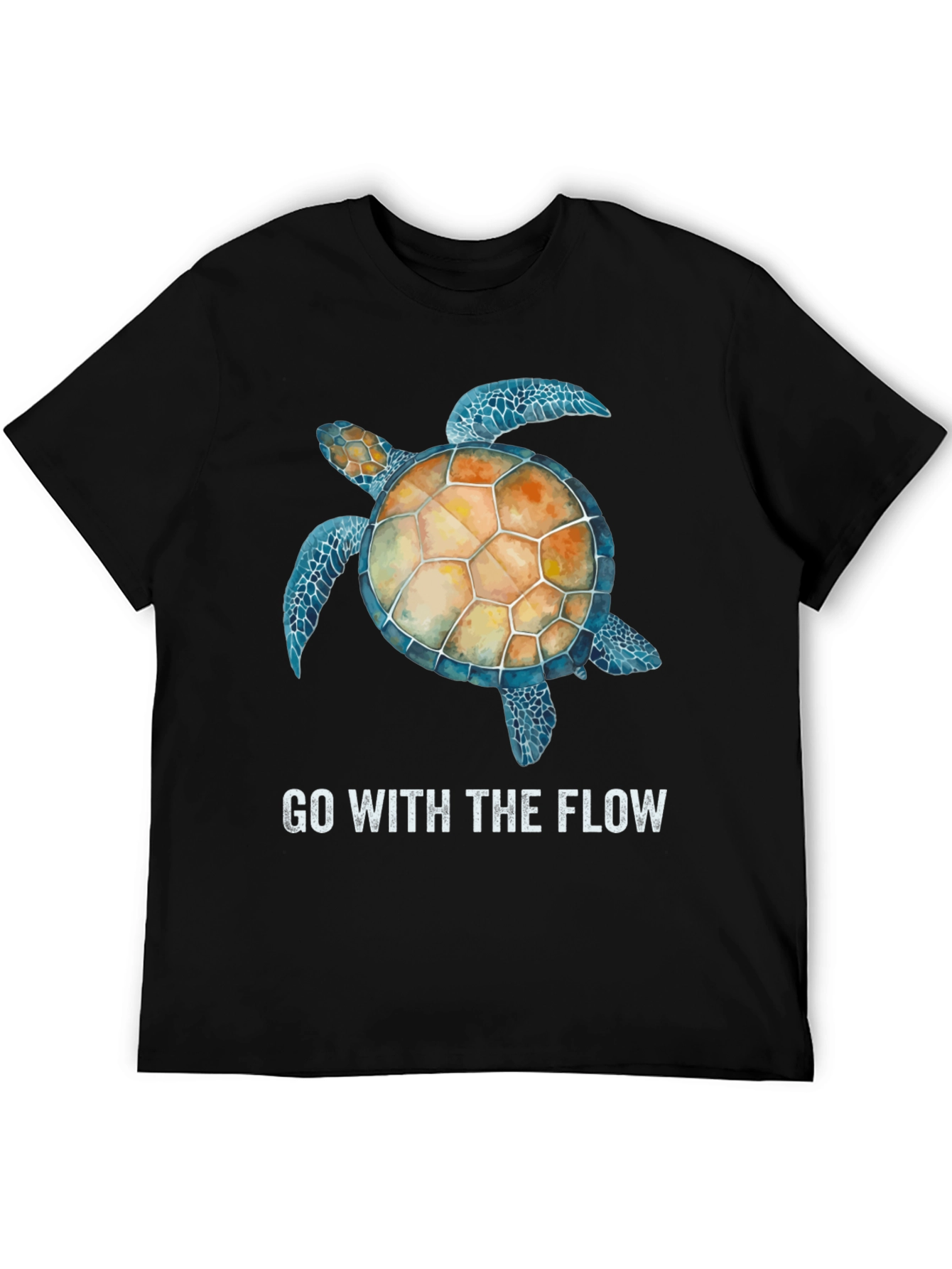 Go With The Flow Turtle Graphic T-Shirt