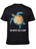 Go With The Flow Turtle Graphic T-Shirt