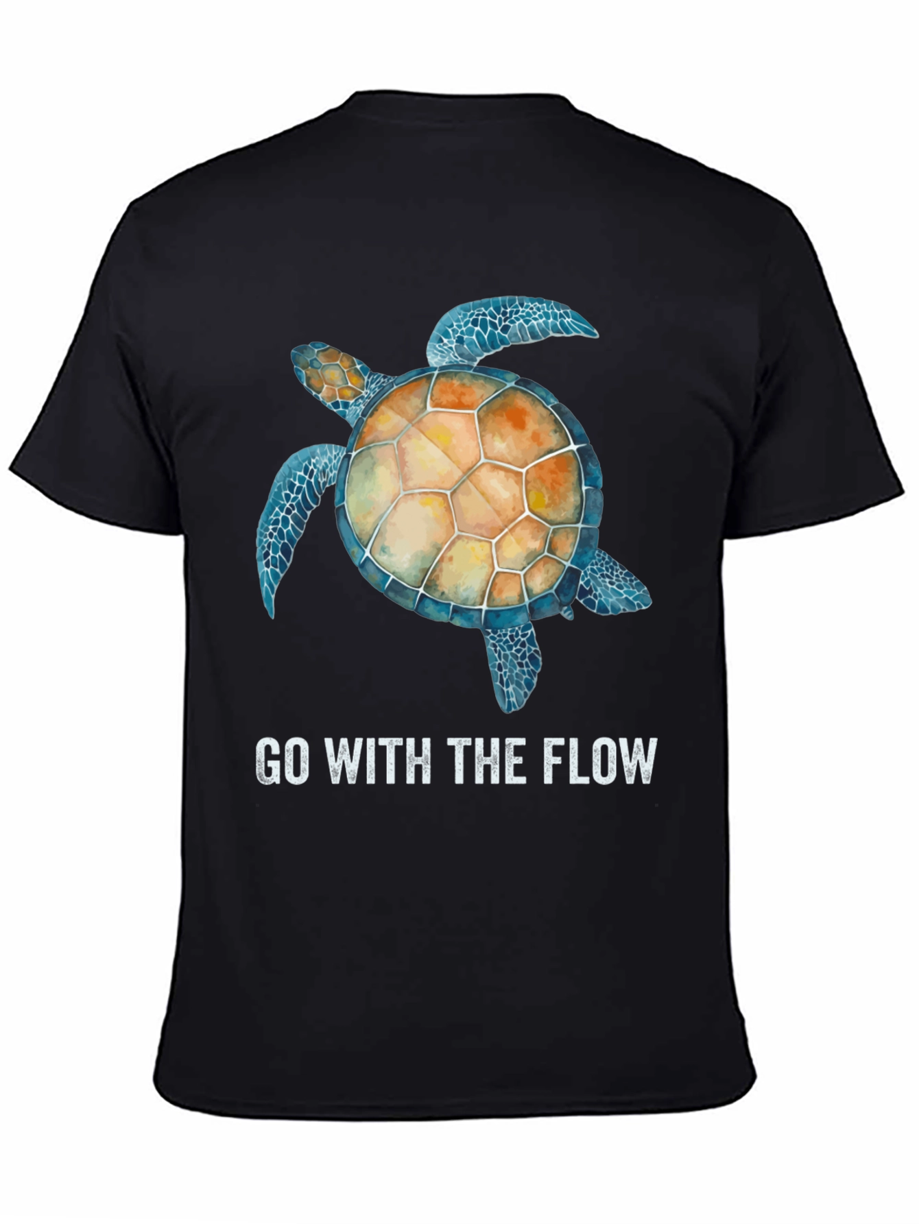 Go With The Flow Turtle Graphic T-Shirt