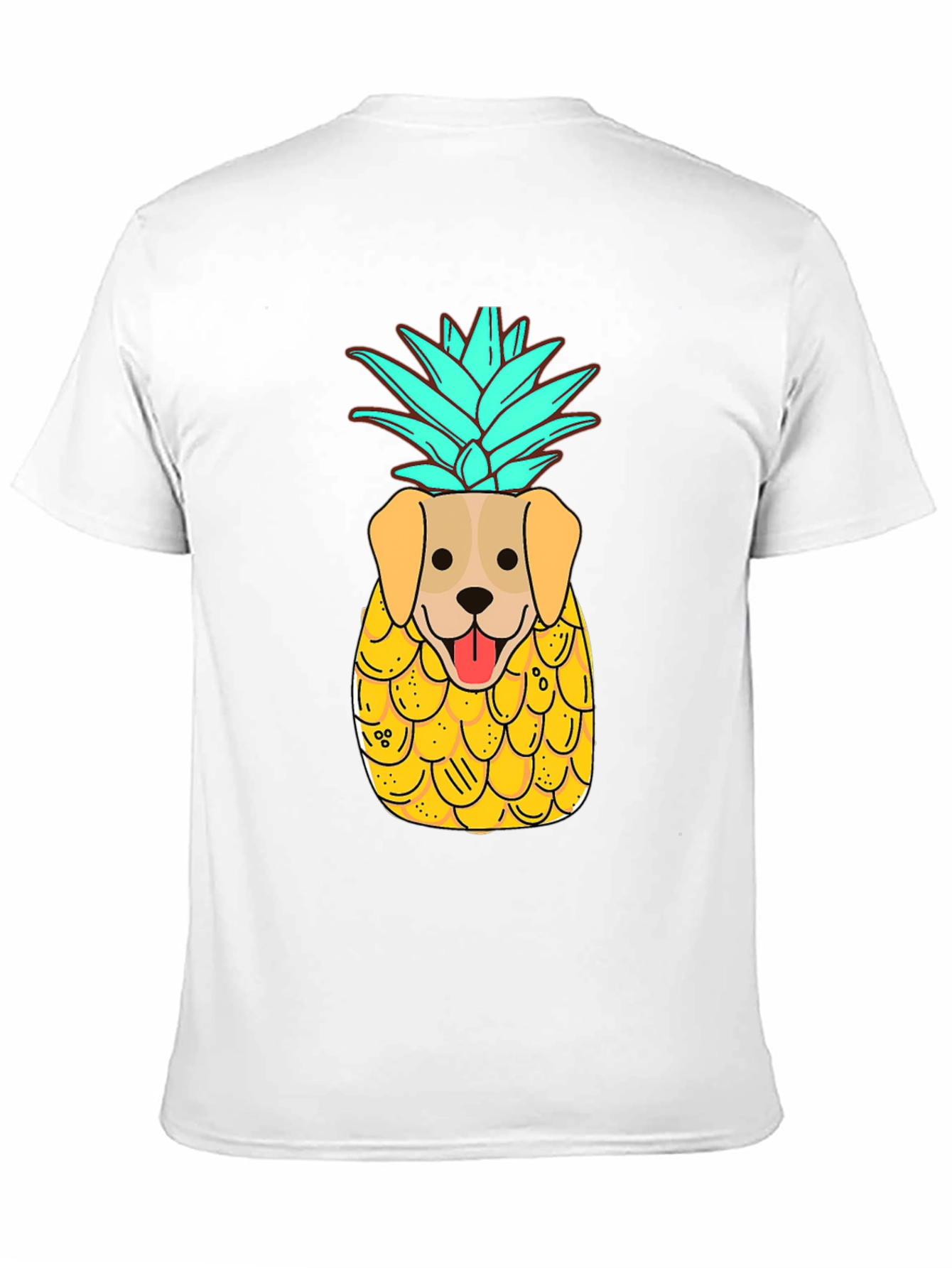 Dog-Pineapple Graphic Black T-Shirt