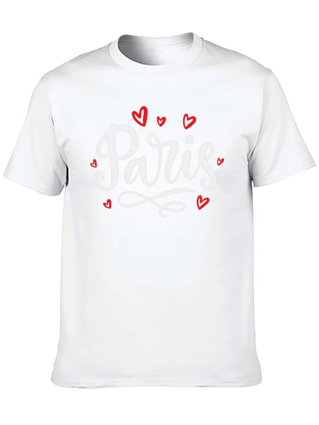 Paris Heart T-Shirt - Black Cotton Graphic Tee