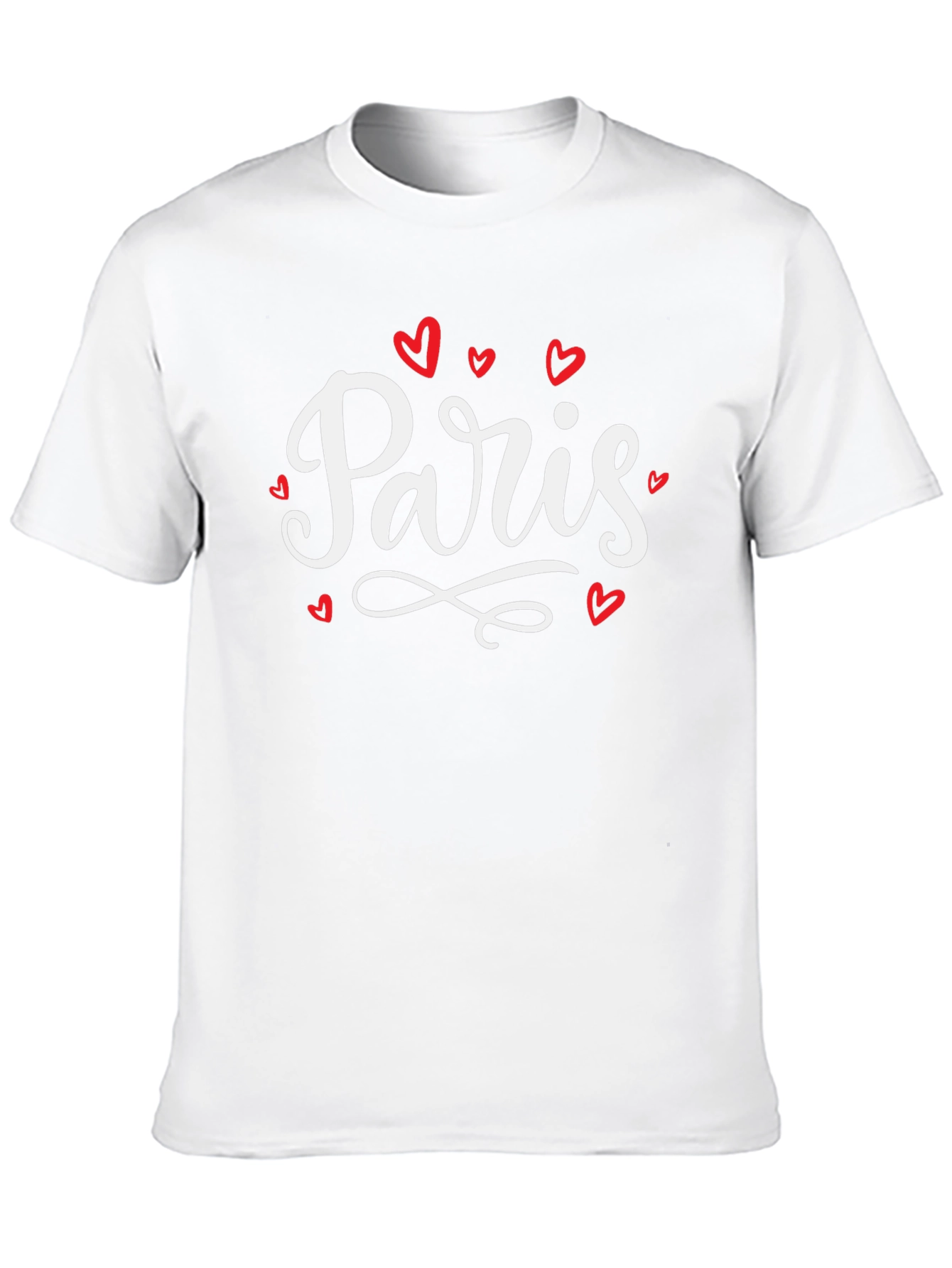 Paris Heart T-Shirt - Black Cotton Graphic Tee