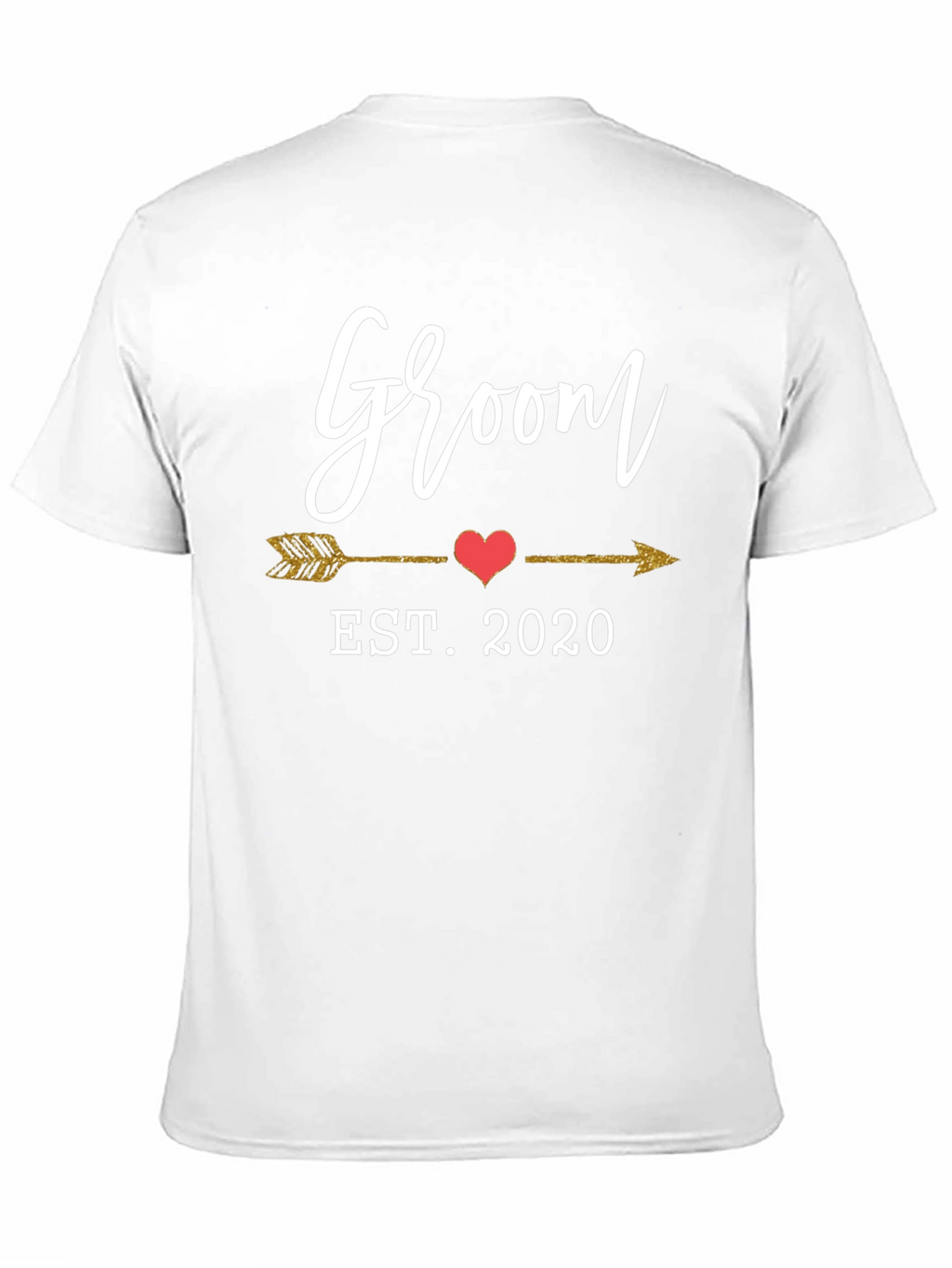 Groom EST. 2020 Arrow Heart Graphic Tee - Black