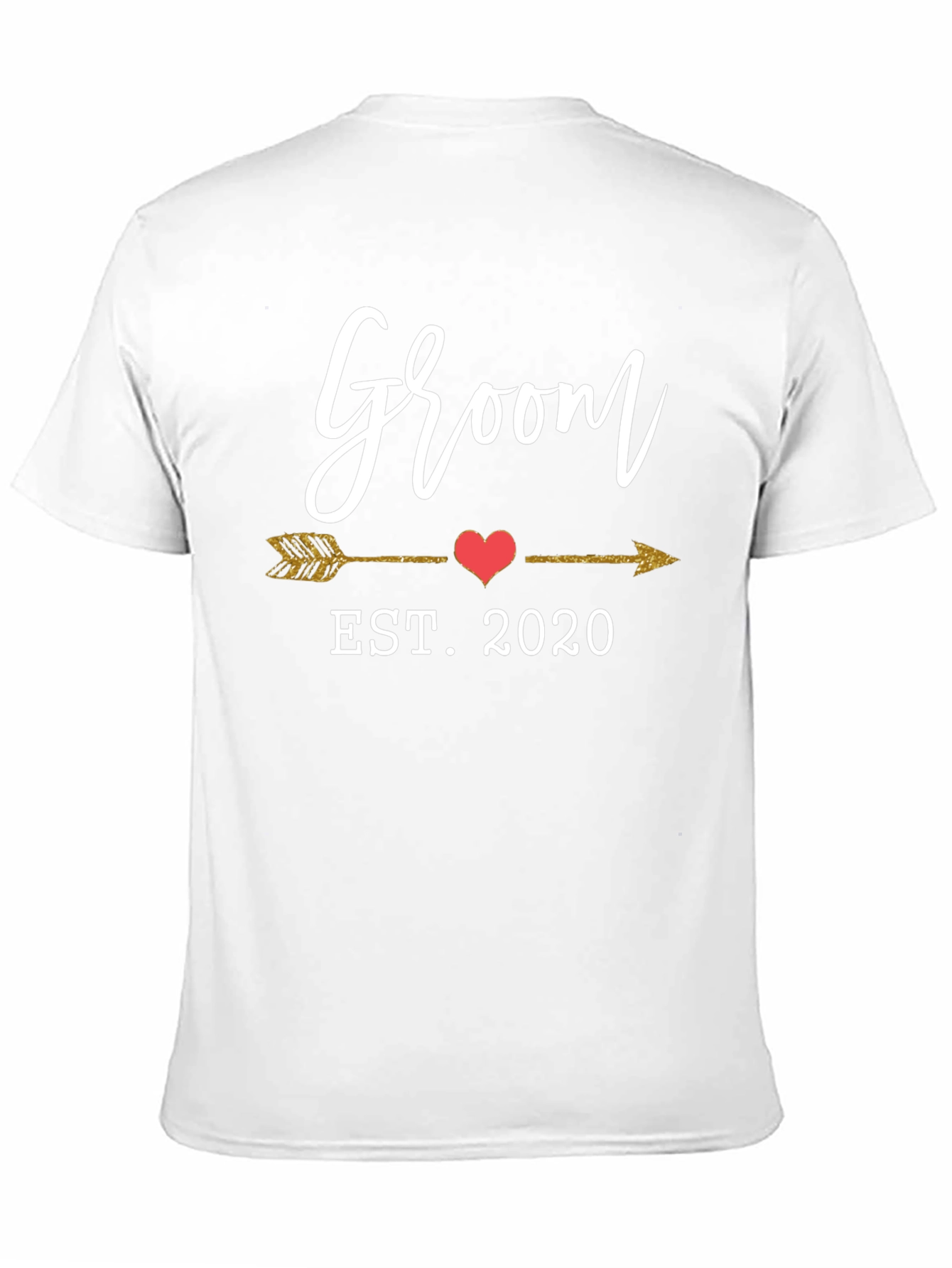 Groom EST. 2020 Arrow Heart Graphic Tee - Black