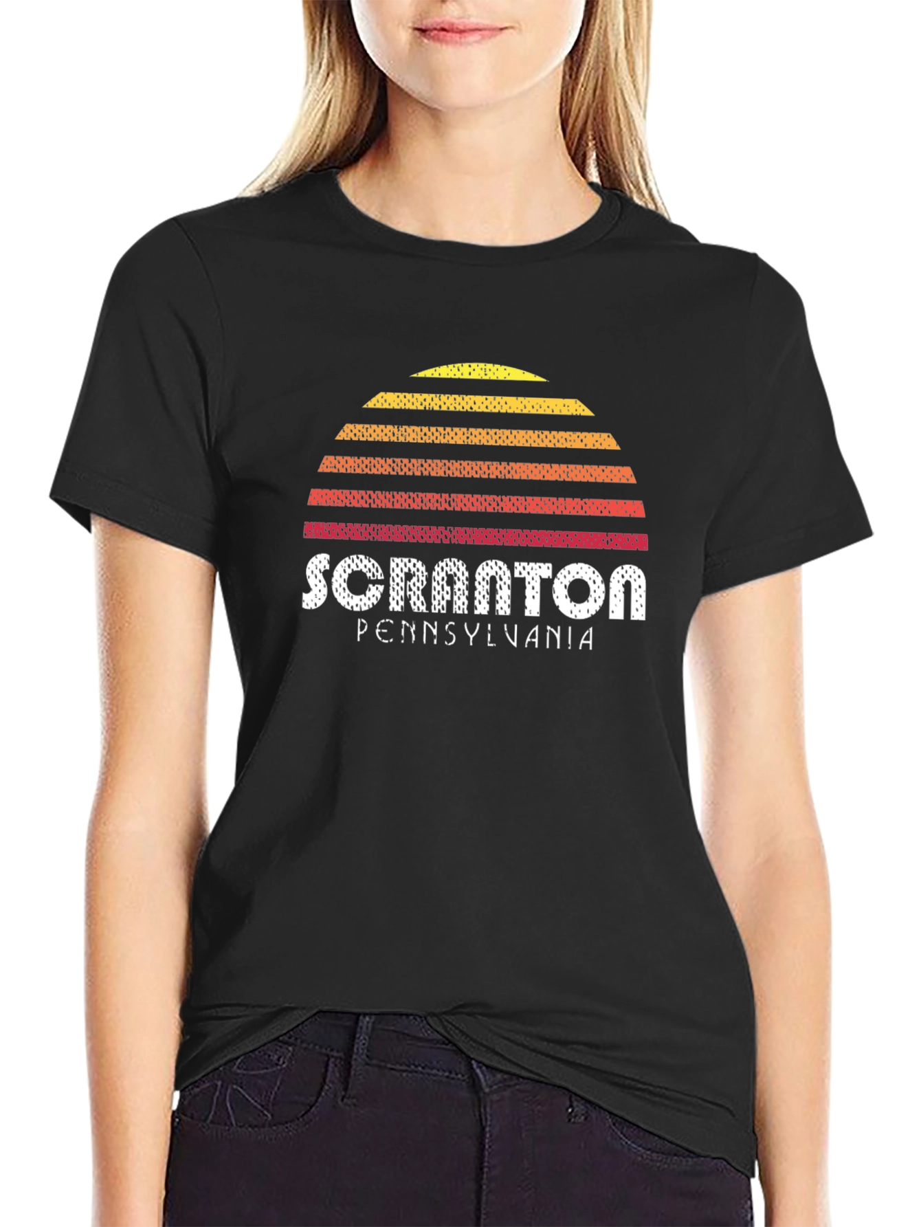 Scranton Pennsylvania Sunset Graphic Tee - Black