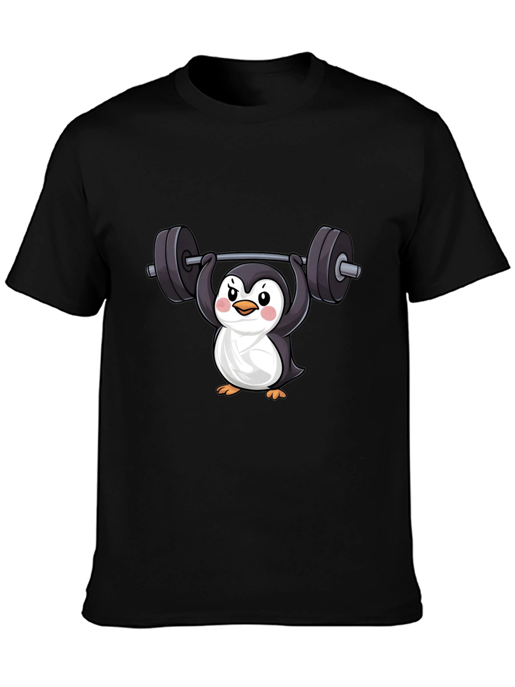 Penguin Lifting Weights Graphic Tee