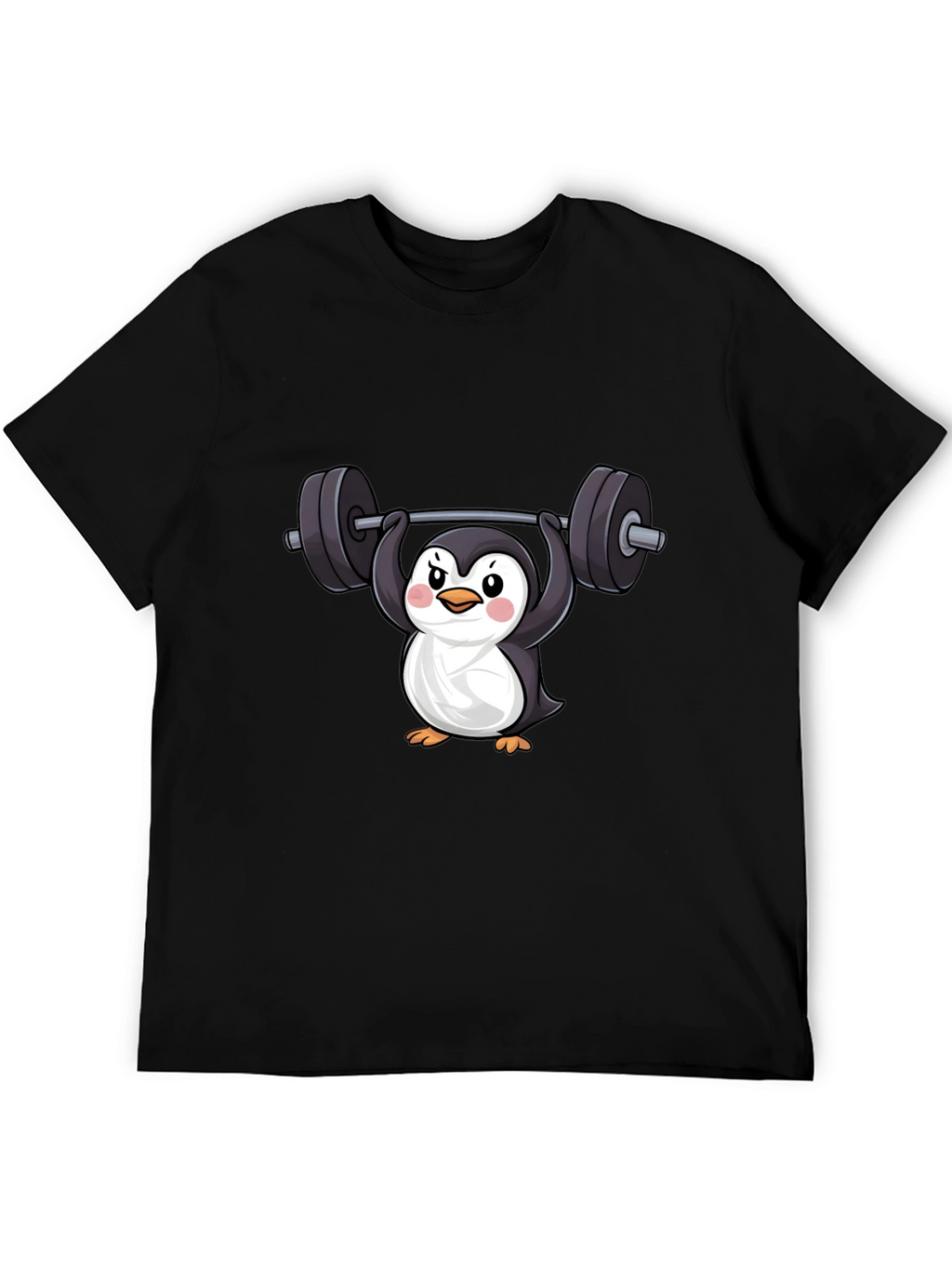 Penguin Lifting Weights Graphic Tee