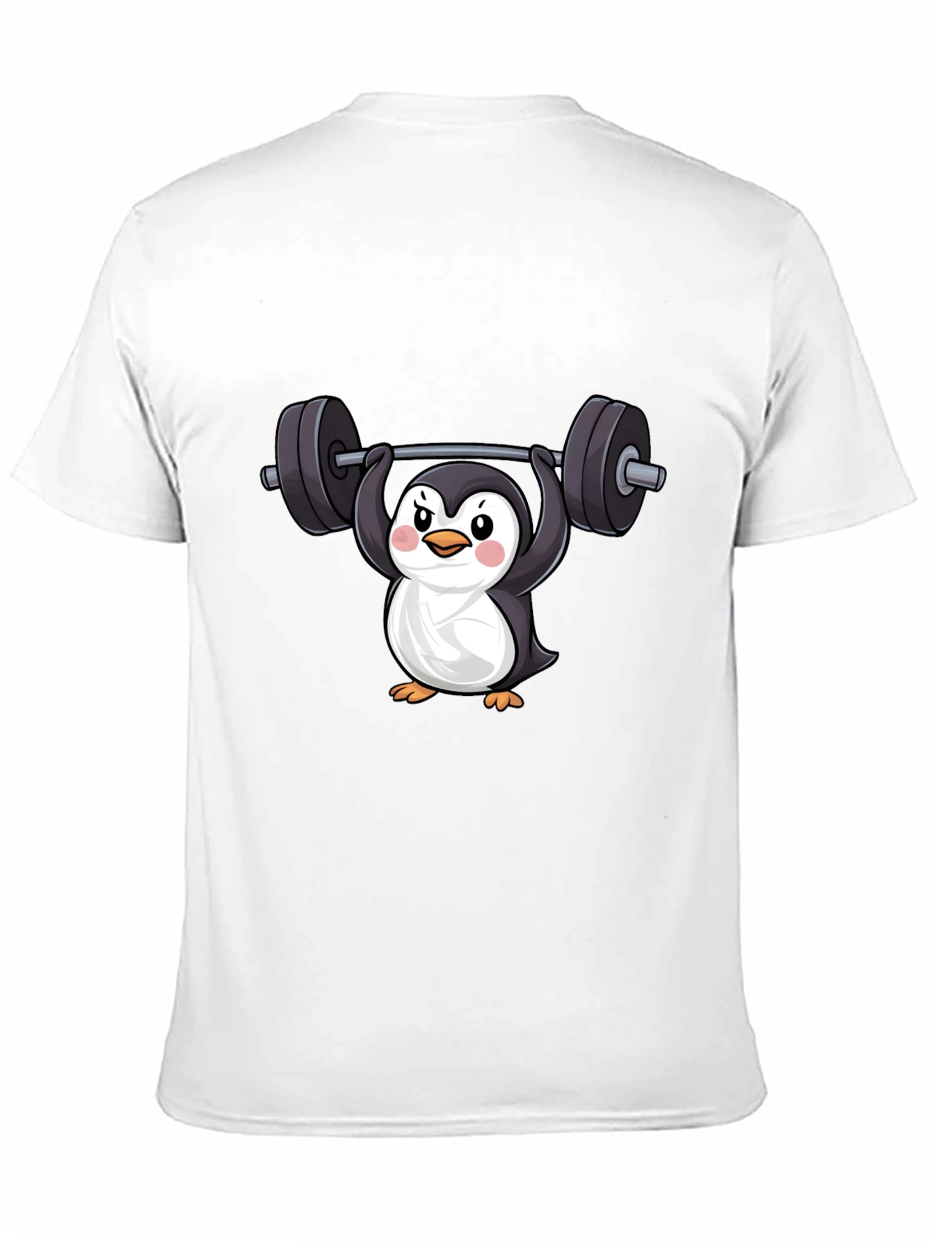 Penguin Lifting Weights Graphic Tee