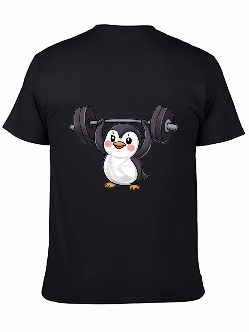Penguin Lifting Weights Graphic Tee