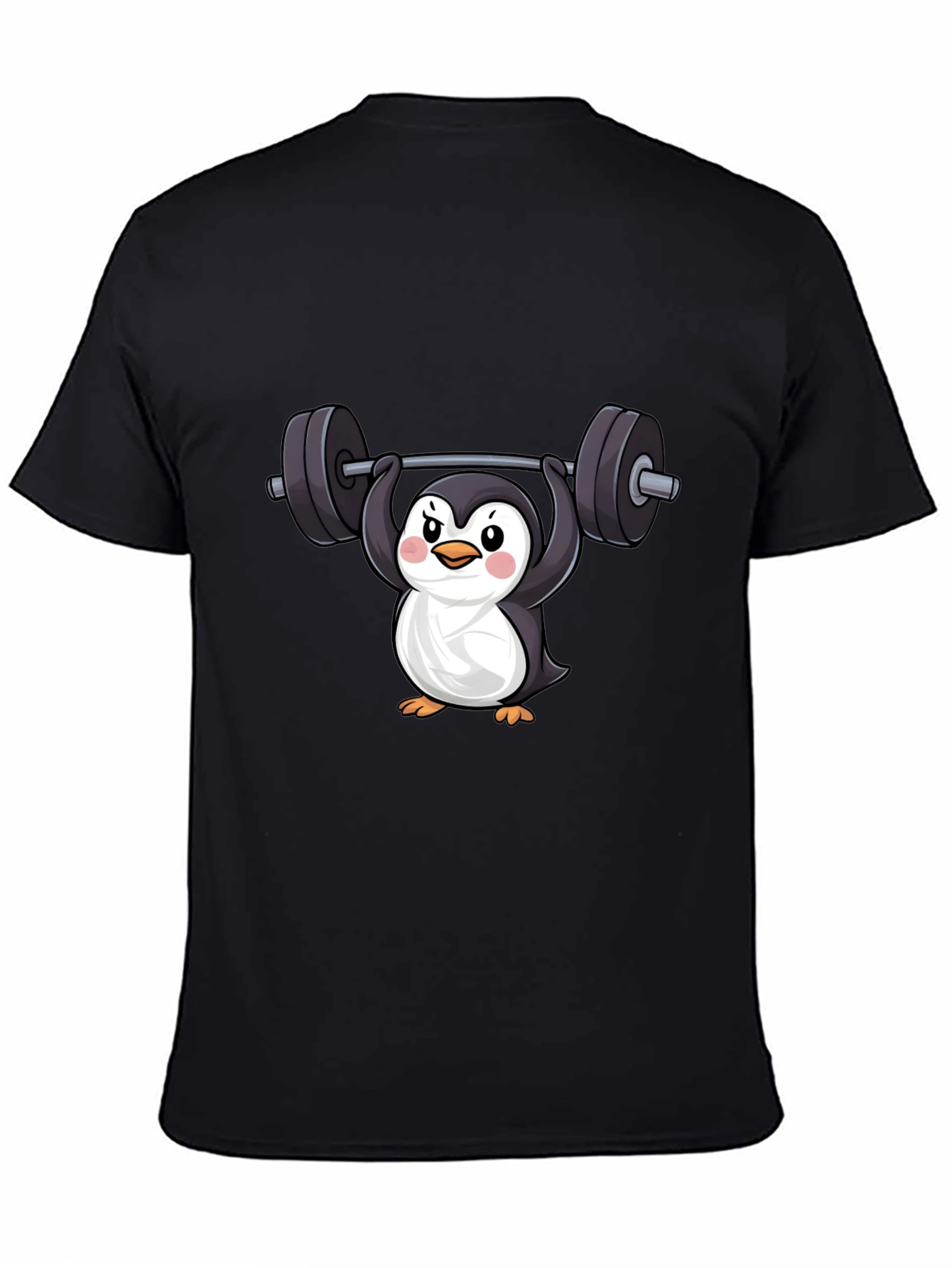 Penguin Lifting Weights Graphic Tee