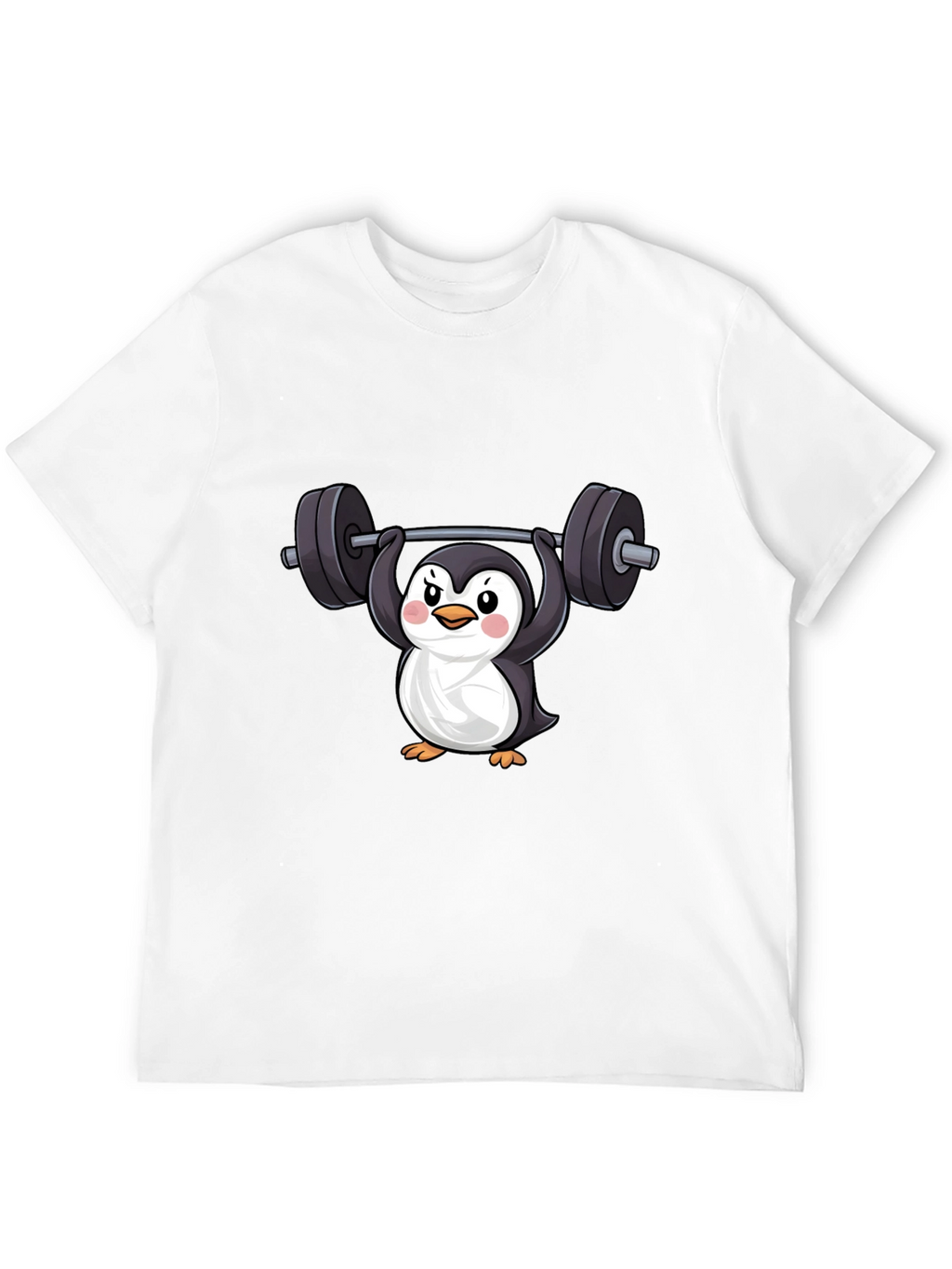Penguin Lifting Weights Graphic Tee