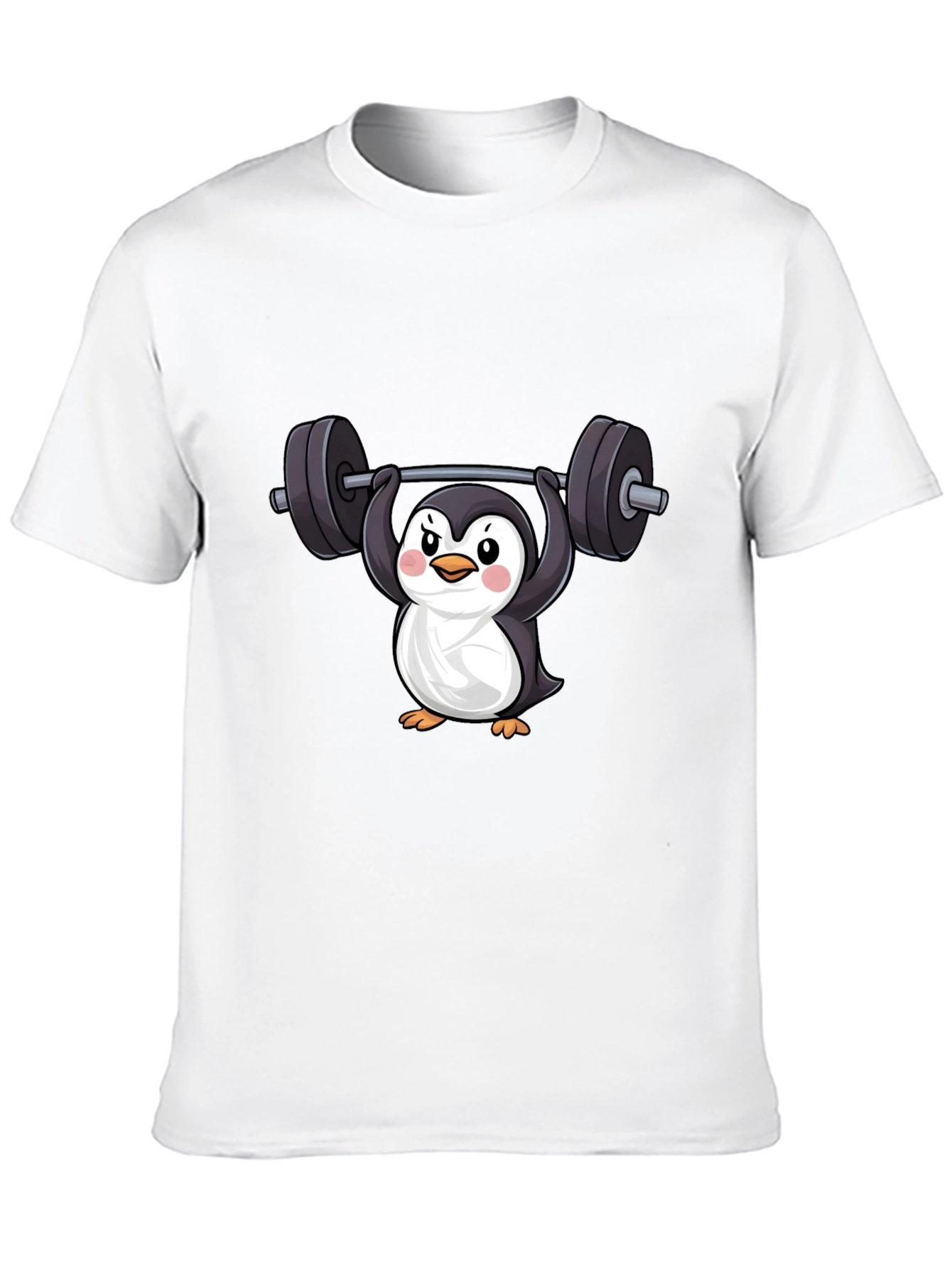 Penguin Lifting Weights Graphic Tee