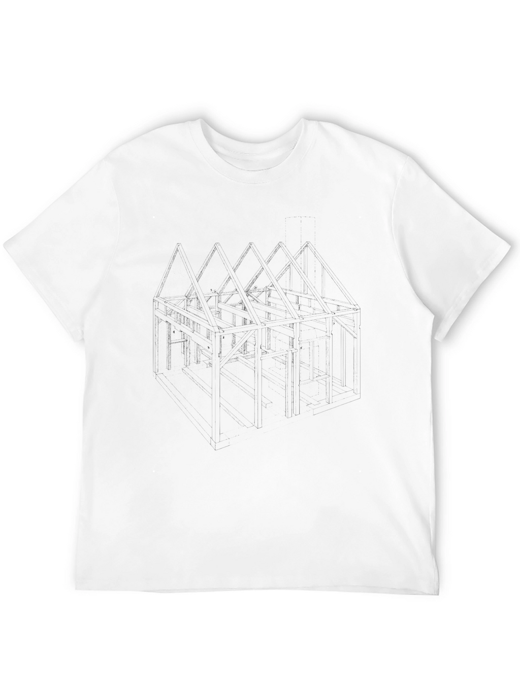 Geometric Line Art Black Tee