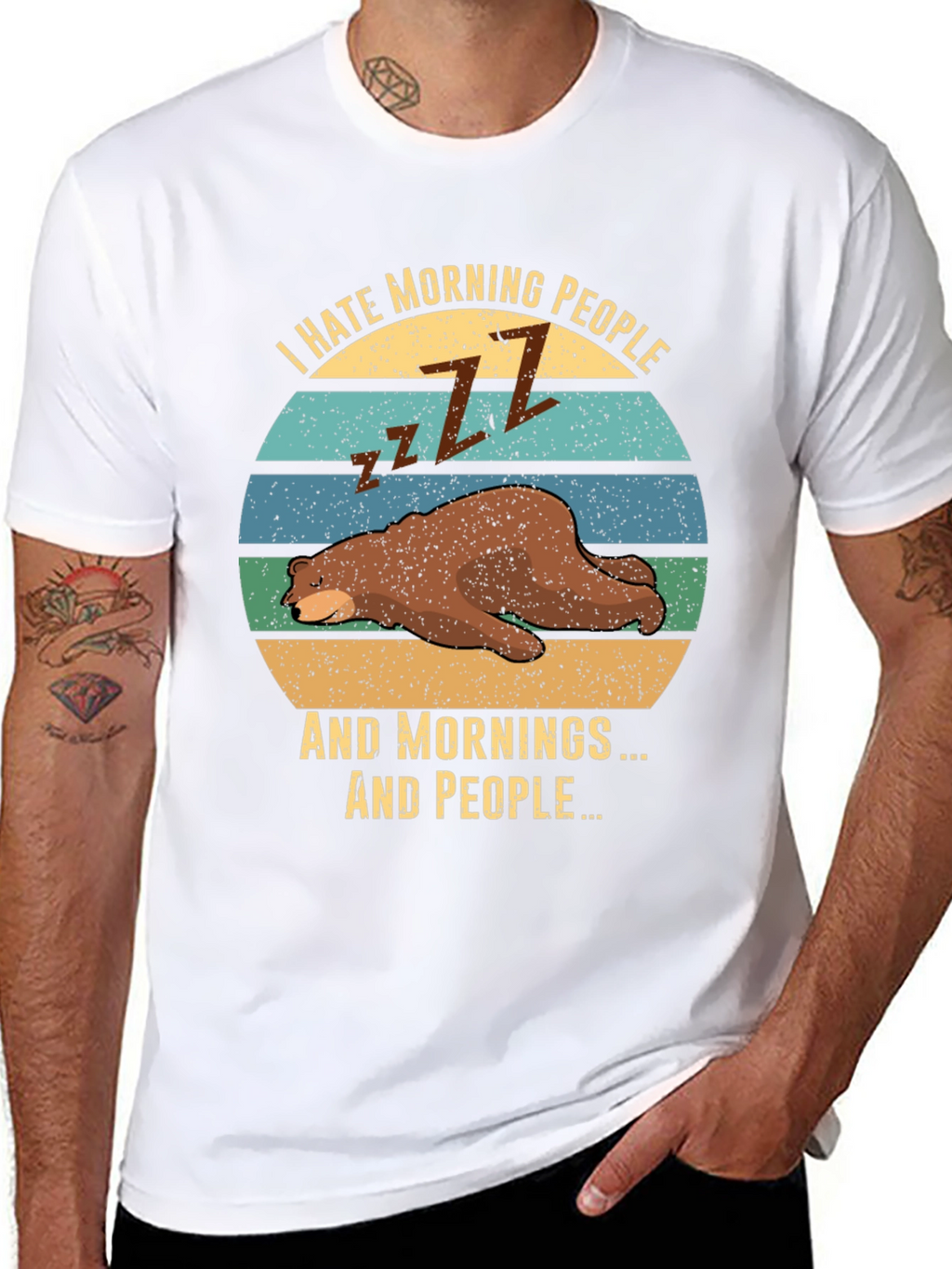 I Hate Morning People Bear T-Shirt