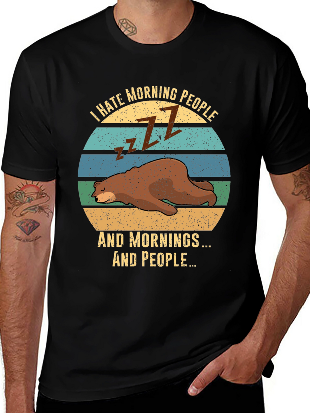 I Hate Morning People Bear T-Shirt