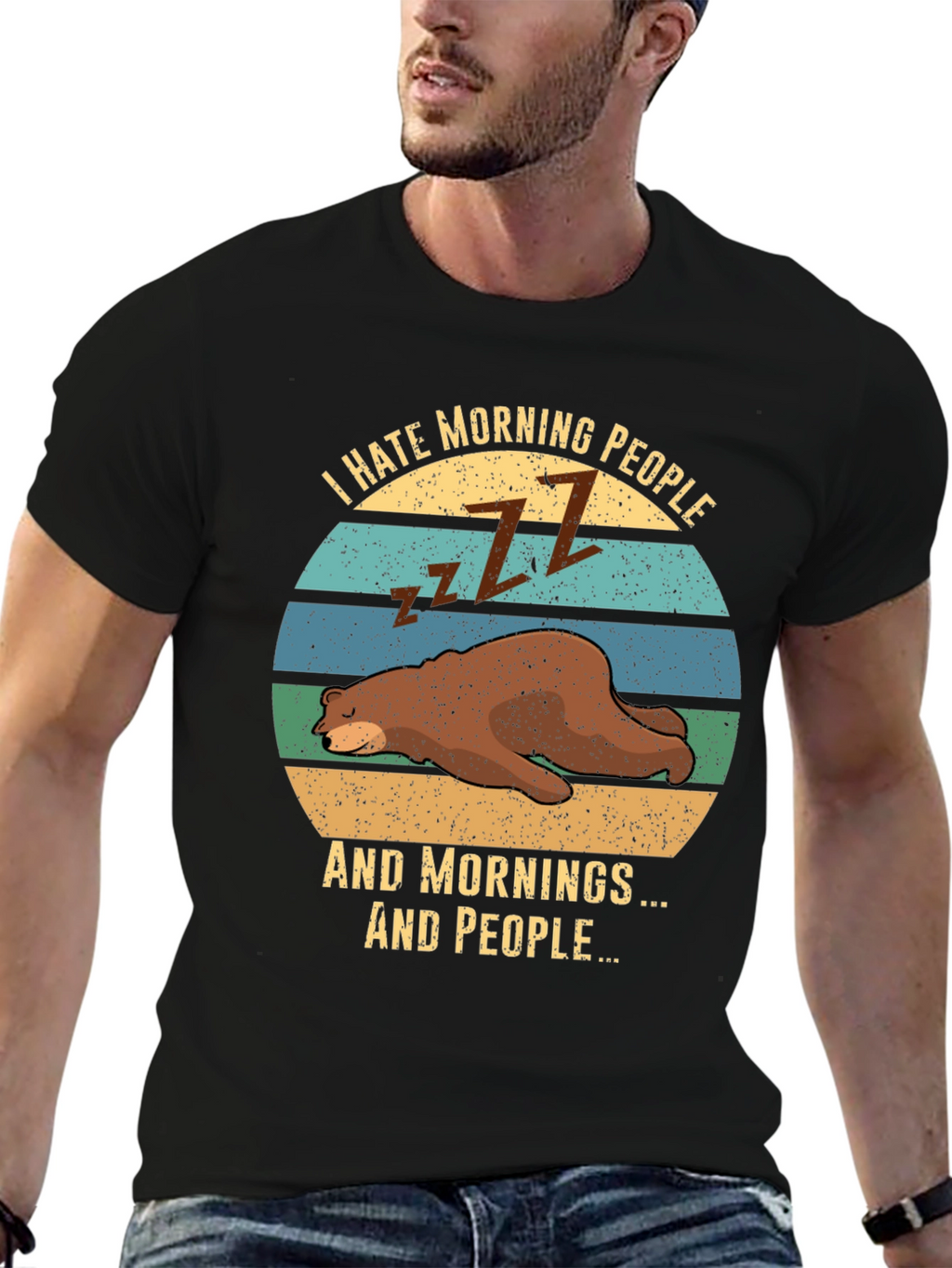 I Hate Morning People Bear T-Shirt