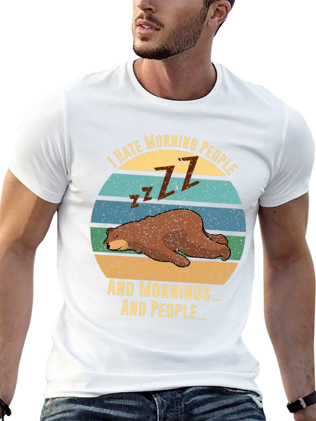 I Hate Morning People Bear T-Shirt