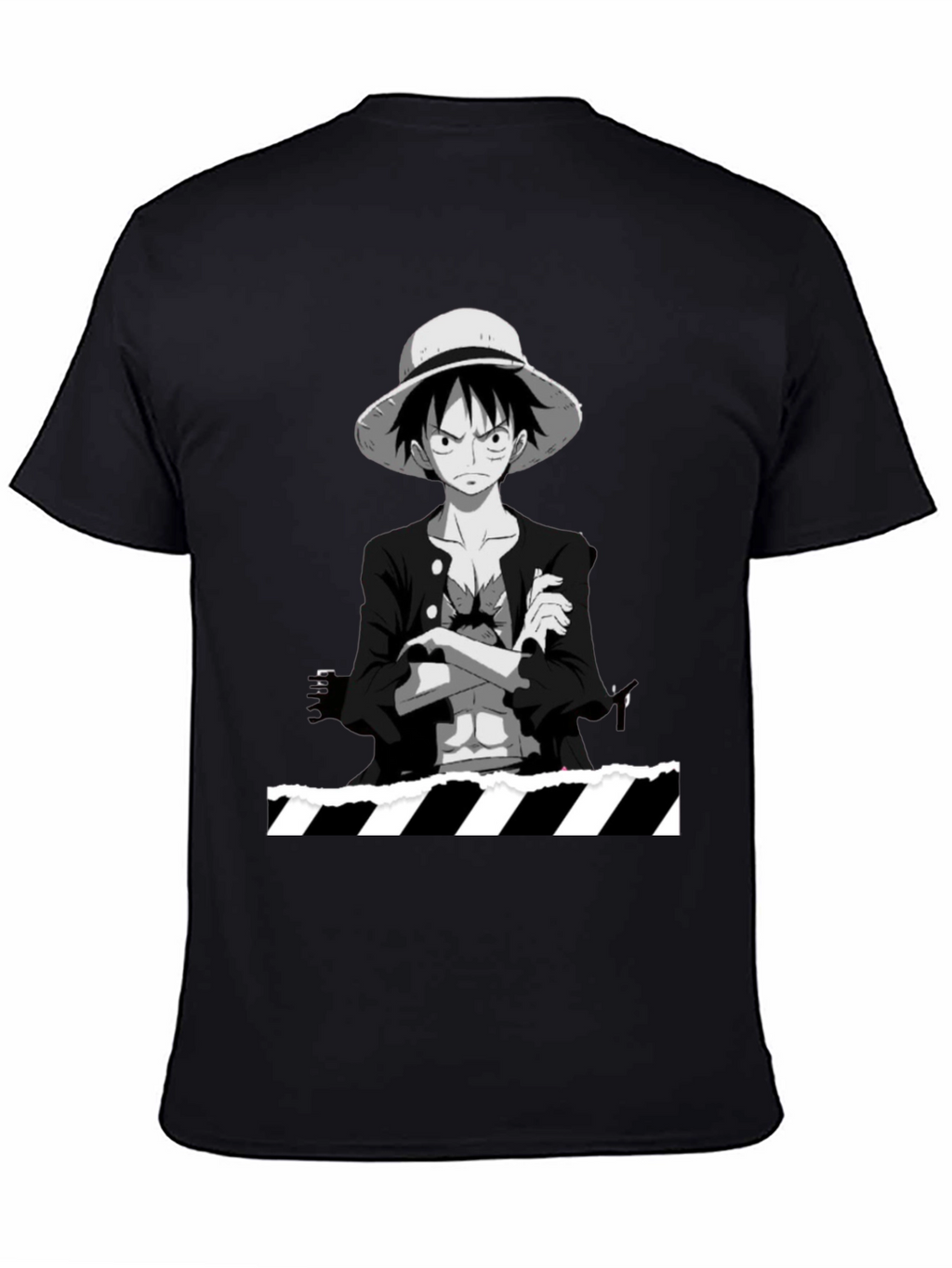 Anime Character Graphic Tee - Casual Black T-Shirt